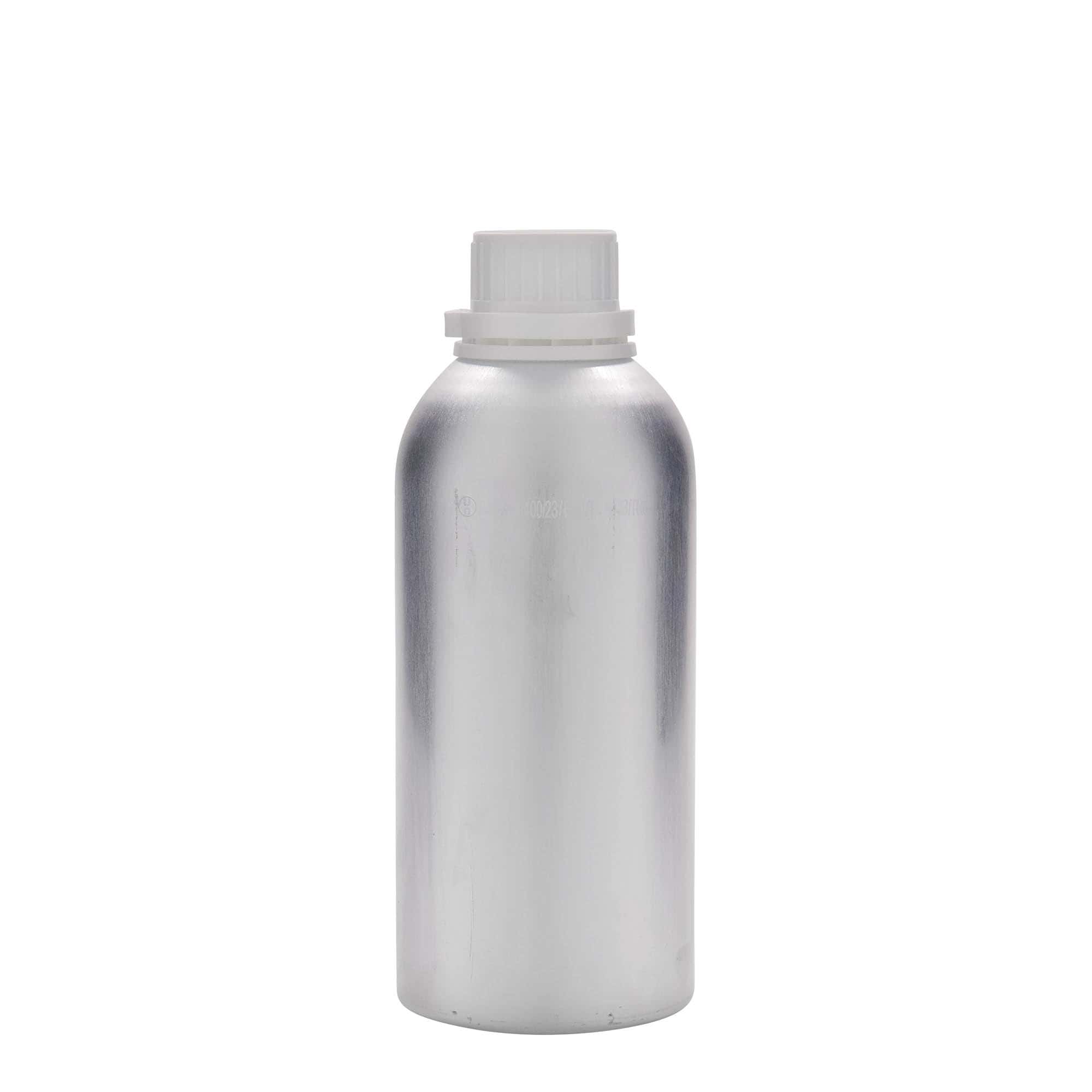 625 ml aluminiumsflaske, metall, sølv, åpning: DIN 32