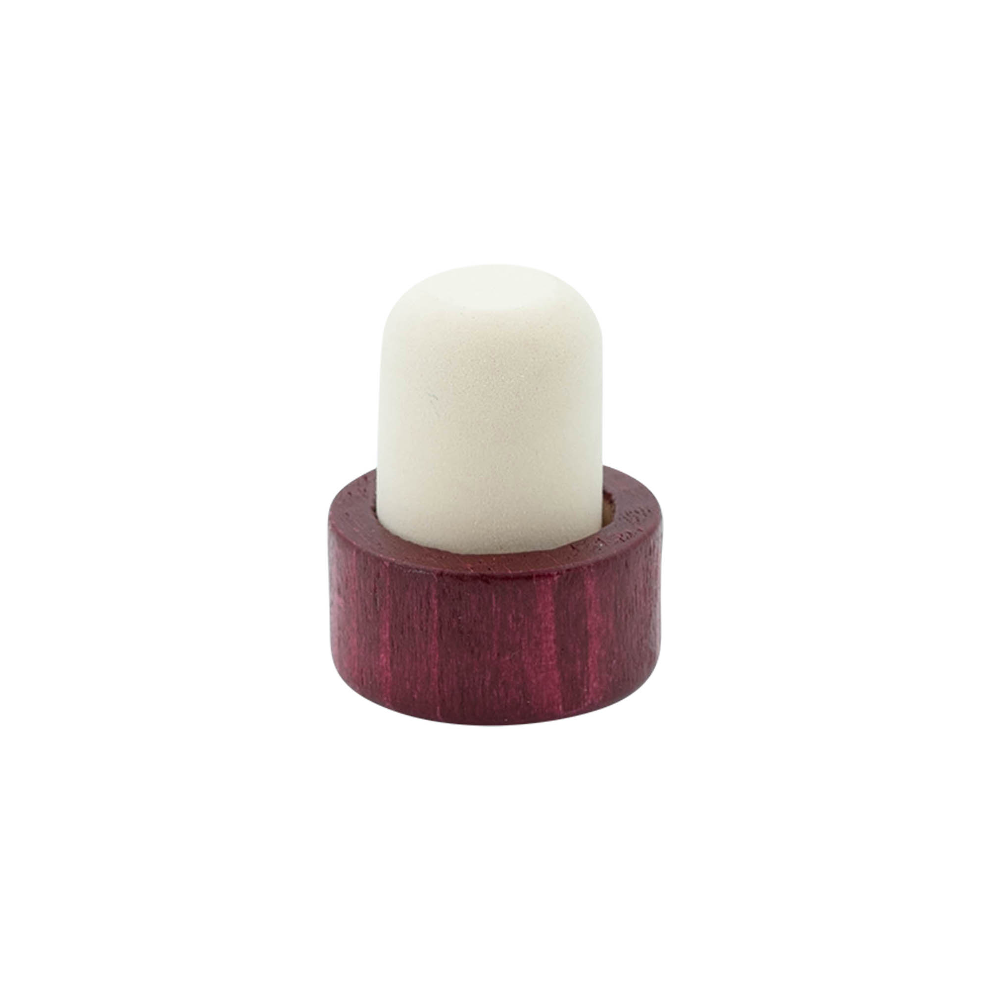 Håndtakskork 19 mm, tre/plast, bordeauxrød, for munningsåpning: kork
