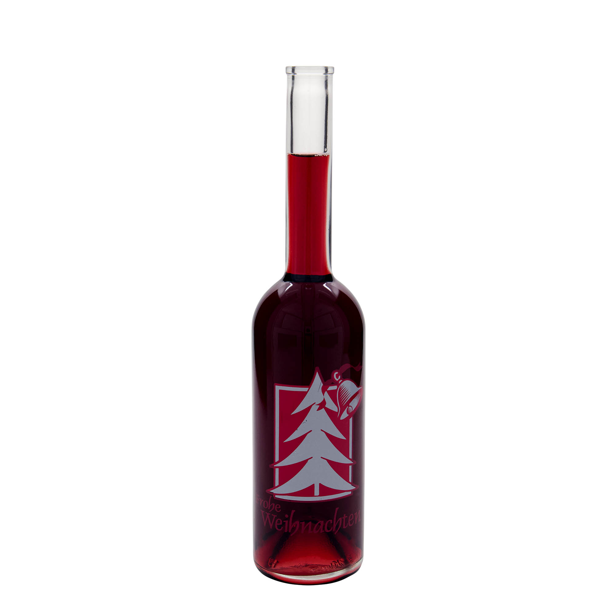 500 ml glassflaske 'Opera', motiv: julehilsen, åpning: kork