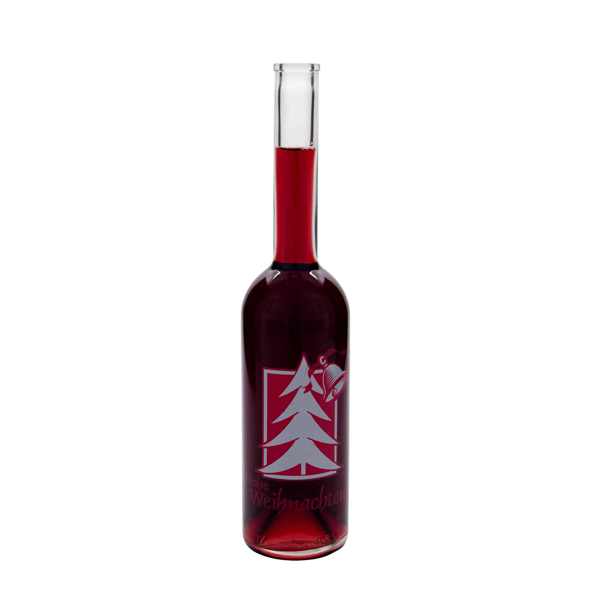 500 ml glassflaske 'Opera', motiv: julehilsen, åpning: kork