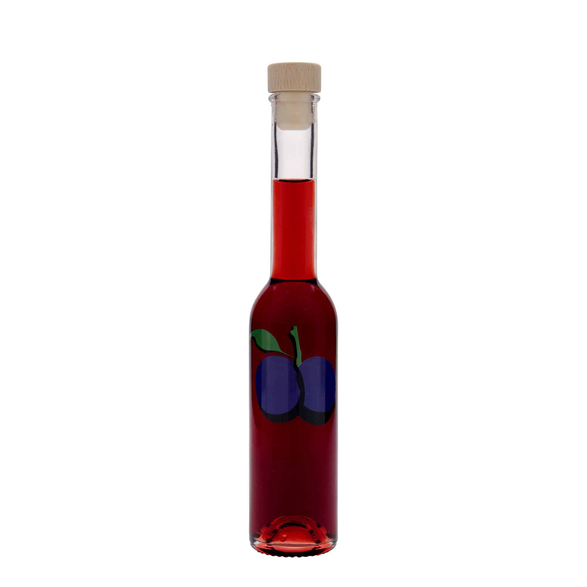 200 ml glassflaske 'Opera', motiv: Plomme, åpning: Kork
