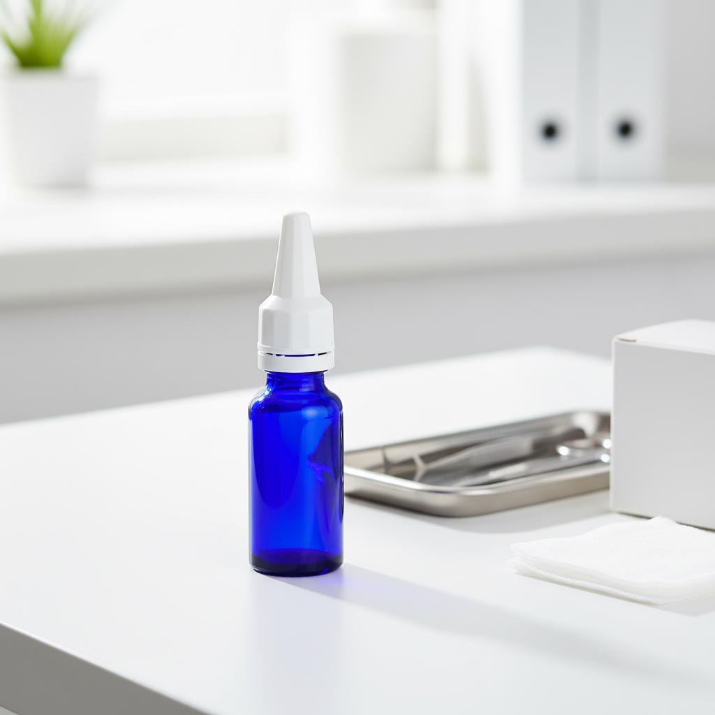 Skrukork med applikator, PE-plast, hvit, for åpning: DIN 18