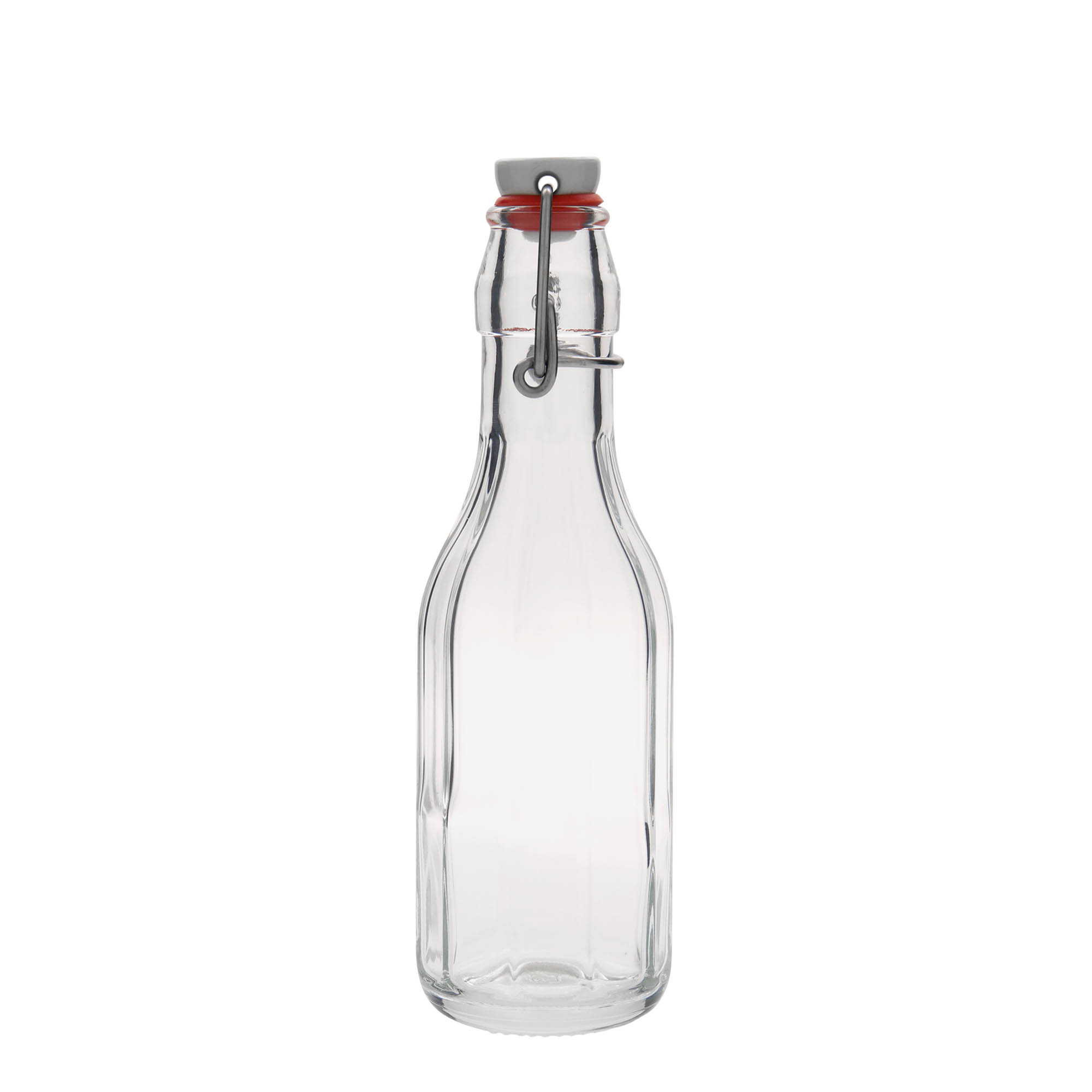 250 ml glassflaske 'Bravo', ti-kantet, åpning: klemmeflaskeåpning 250 ml glassflaske 'Bravo', ti-kantet, åpning: klemmeflaskeåpning