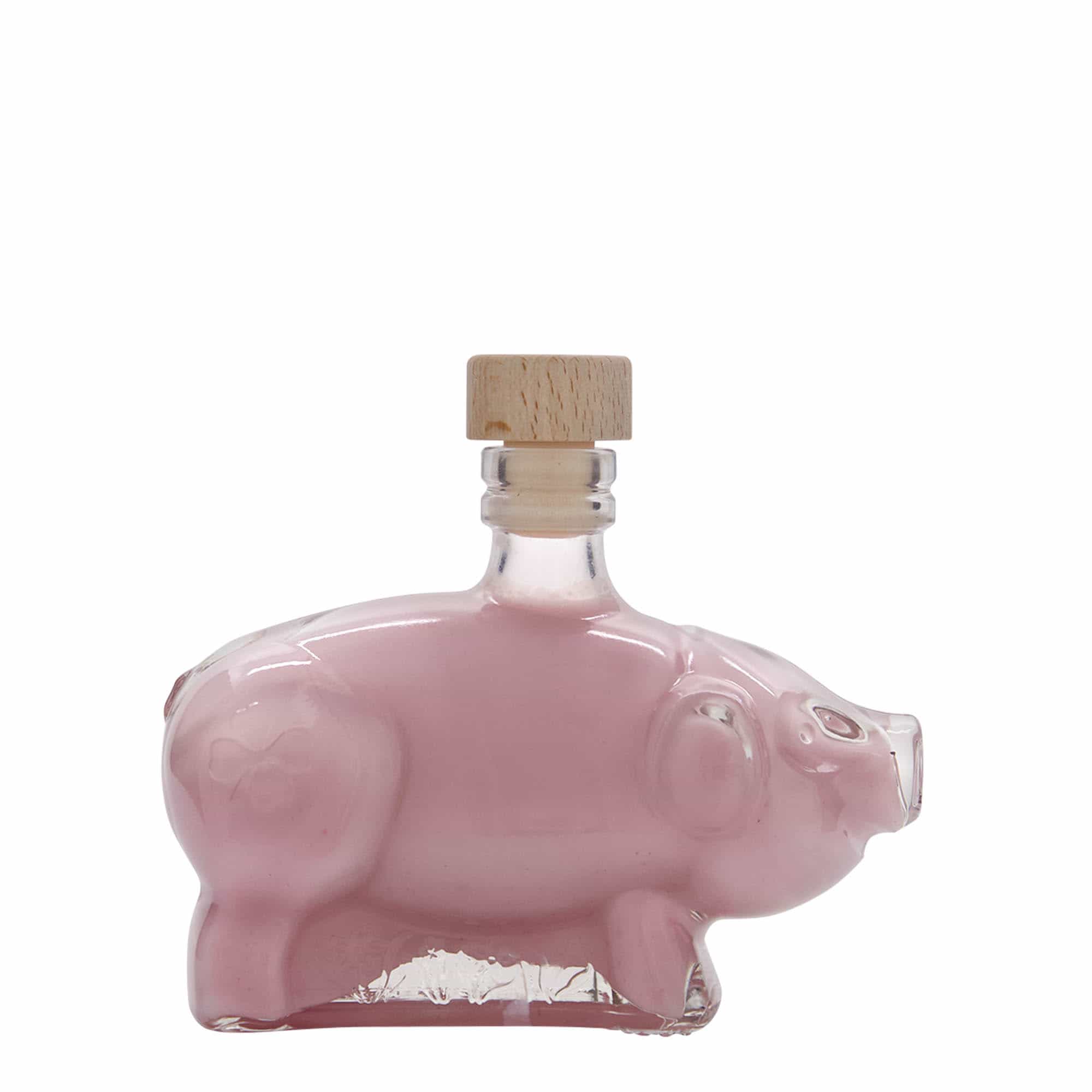 200 ml glassflaske "Heldiggris", åpning: Kork