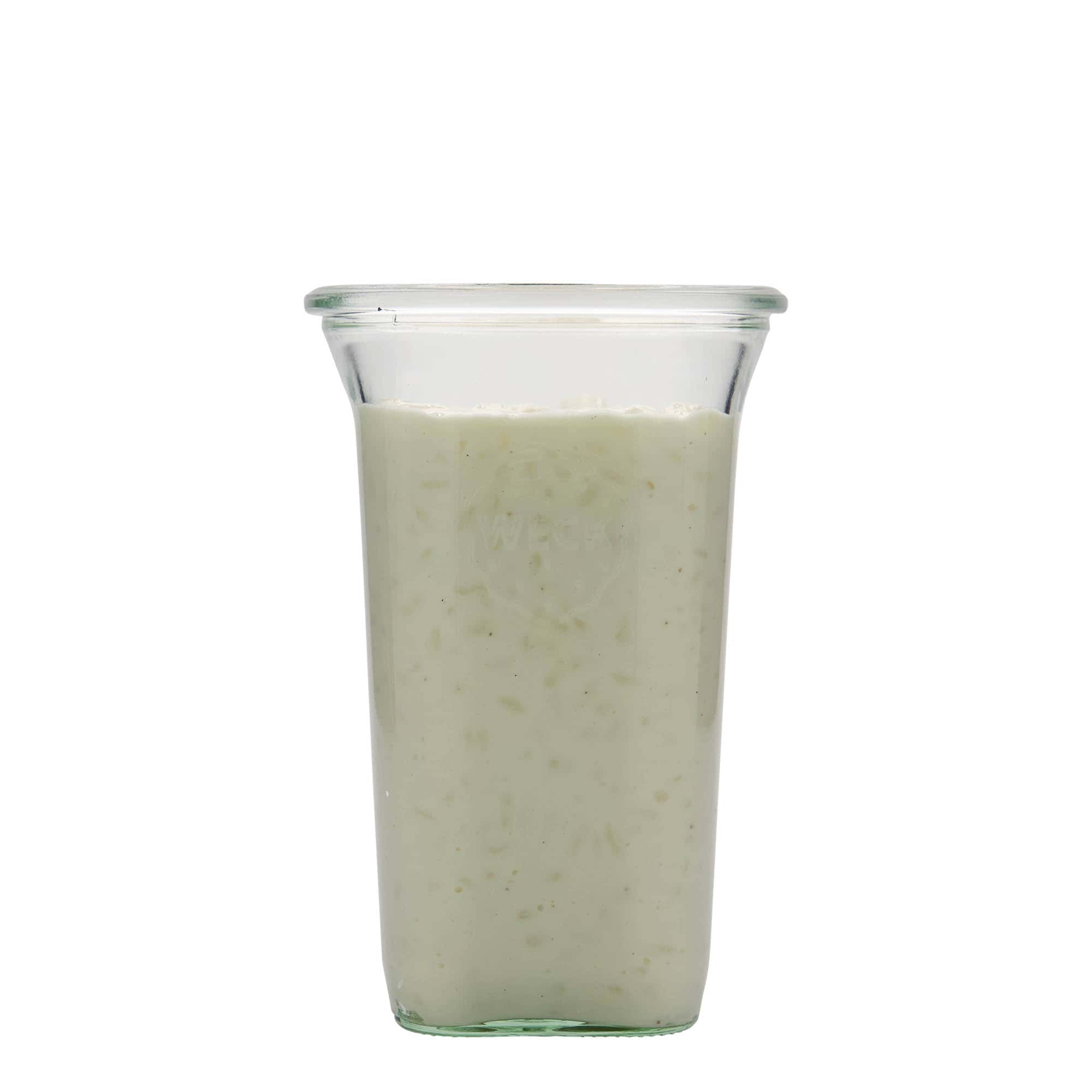 795 ml WECK-quadroglass, kvadratisk, åpning: rund kant