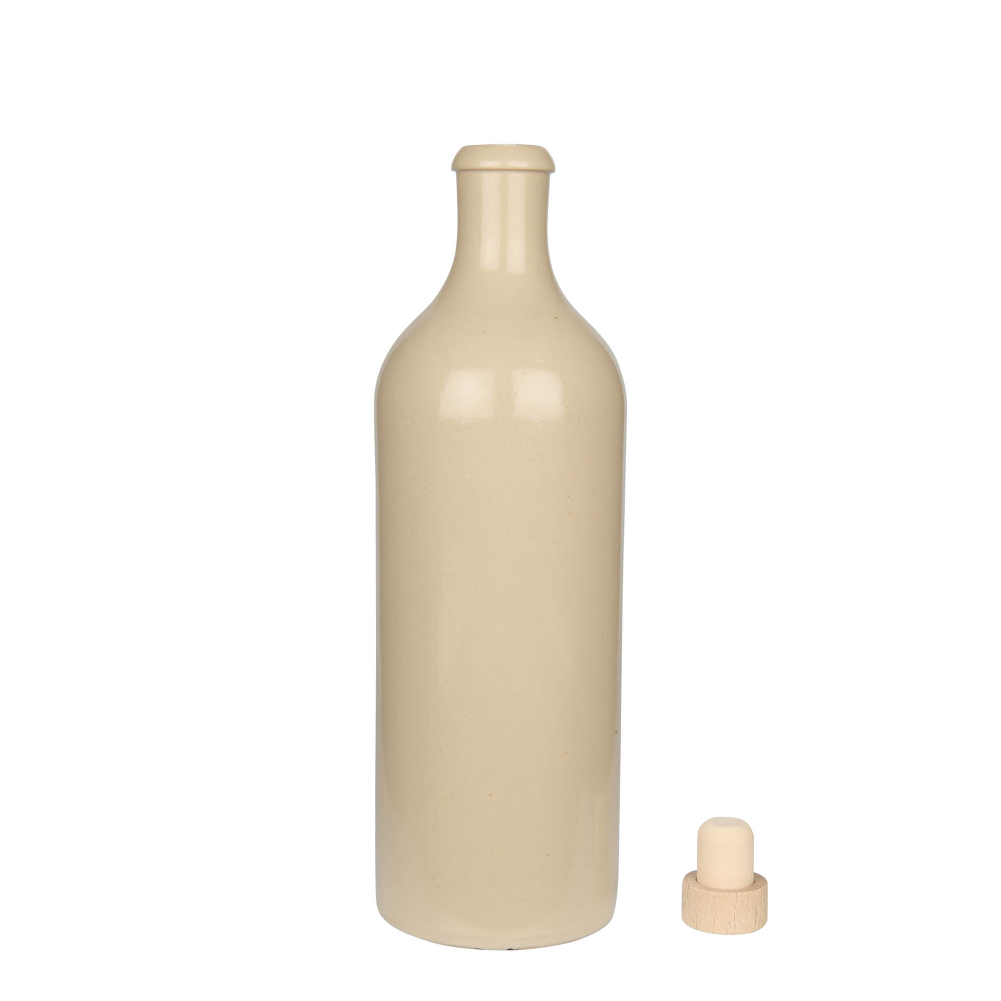 750 ml tonkrukke, steingods, beige, åpning: kork