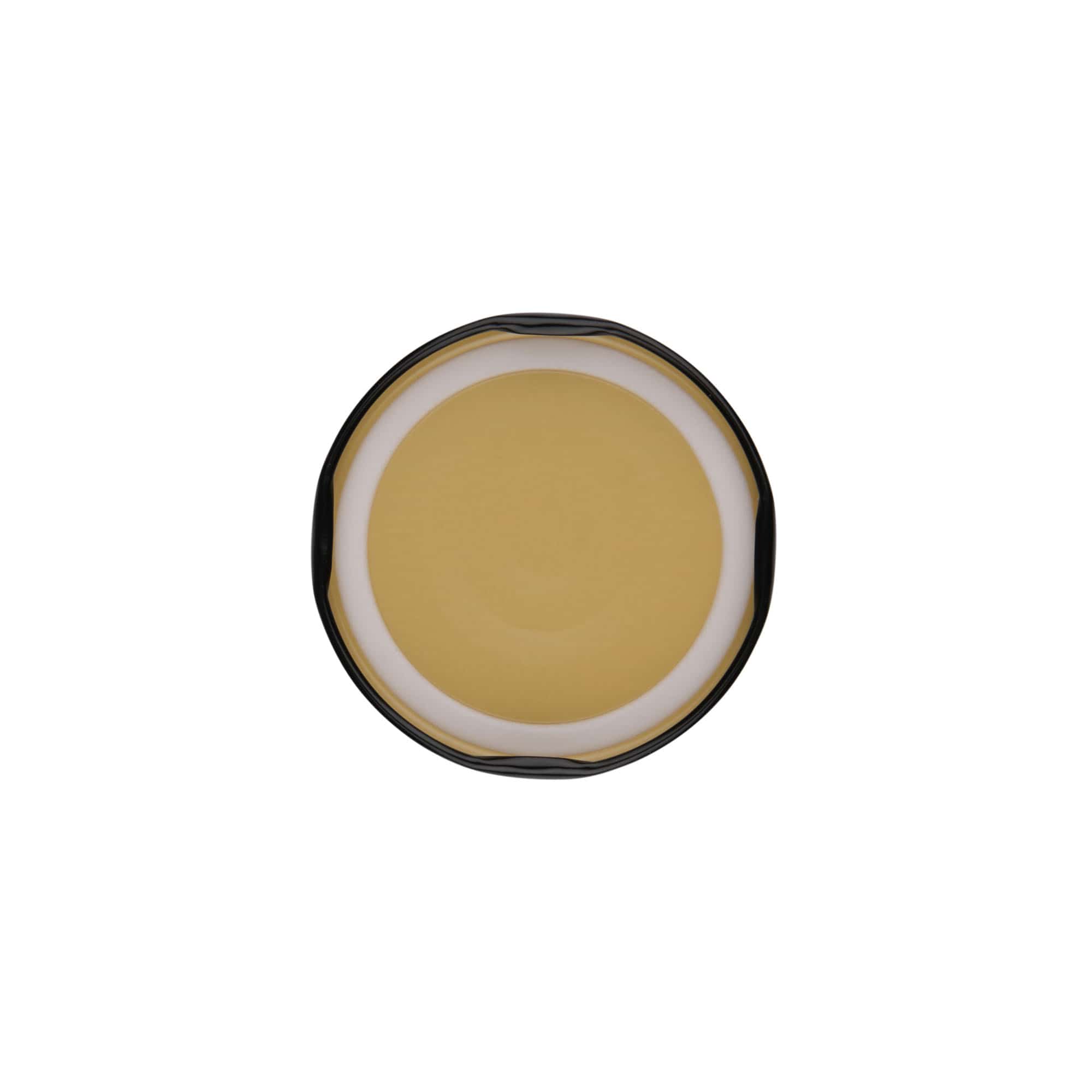 Twist-off-lokk, hvitblekk, svart, for åpning: TO 63