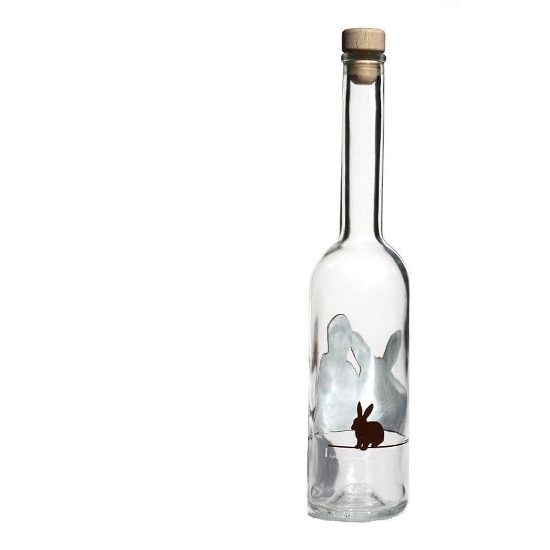 500 ml glassflaske 'Opera', motiv: Kanin, åpning: kork