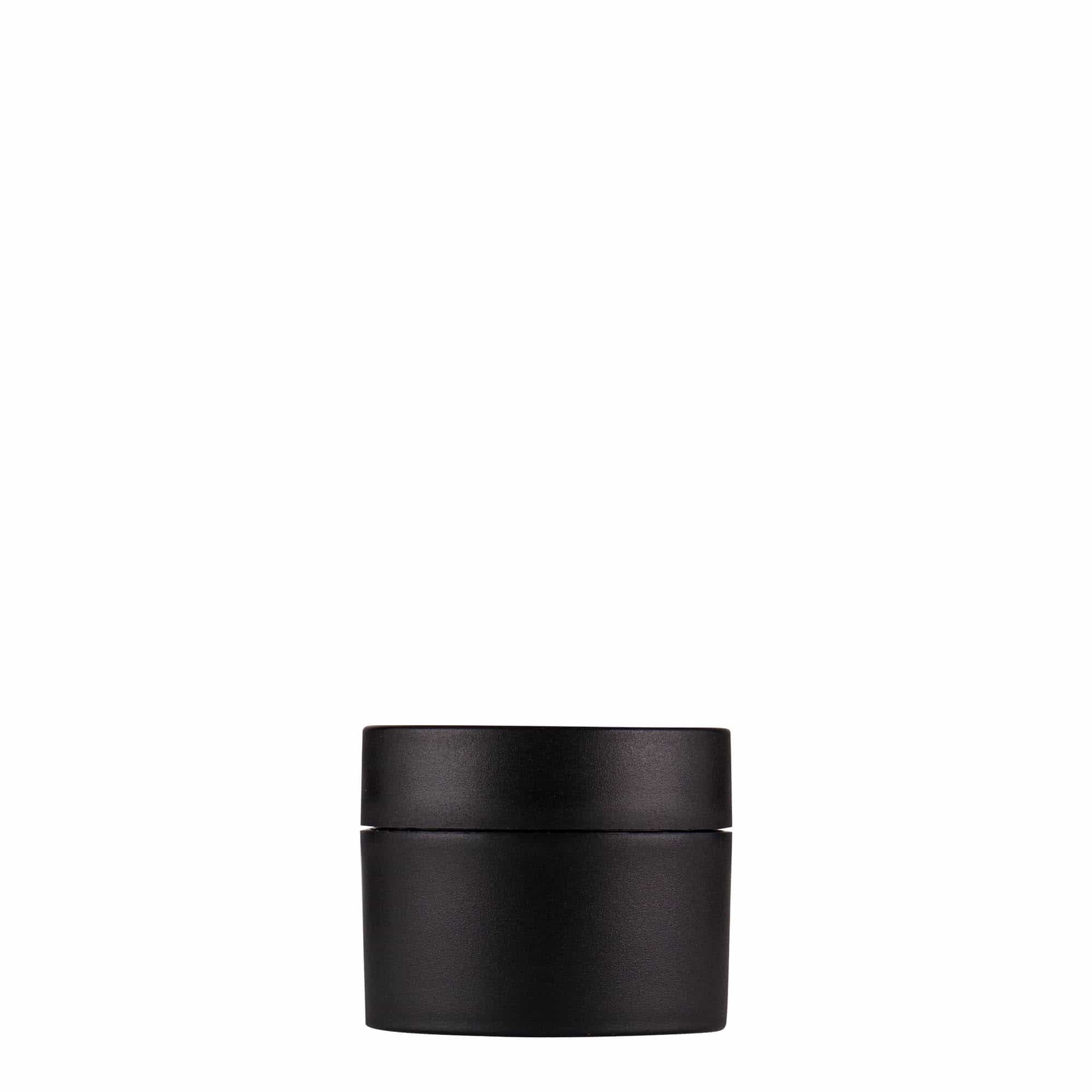 15 ml plastboks 'Antonella', PP, svart, åpning: skrukork