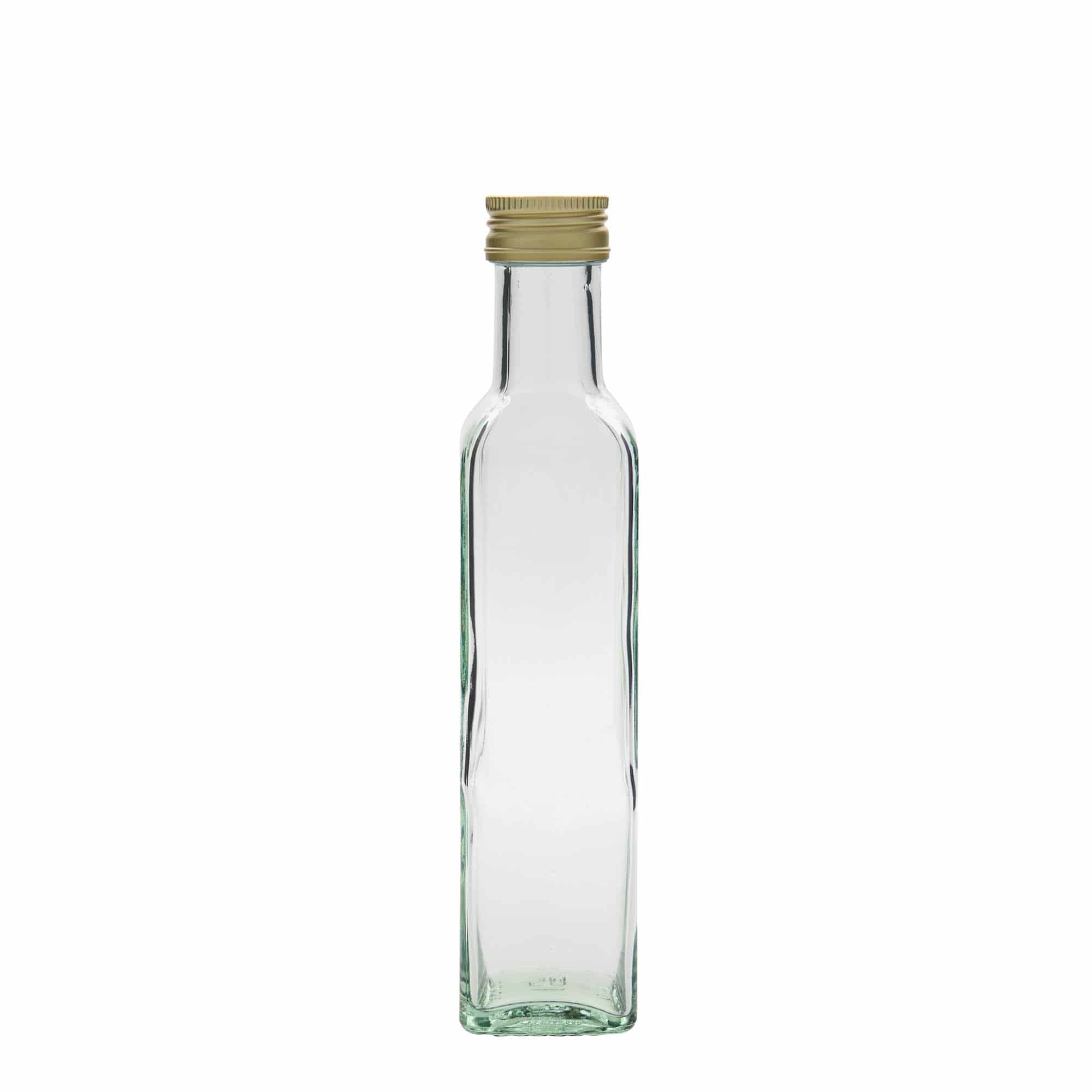 250 ml glassflaske "Marasca", kvadratisk, åpning: PP 31,5