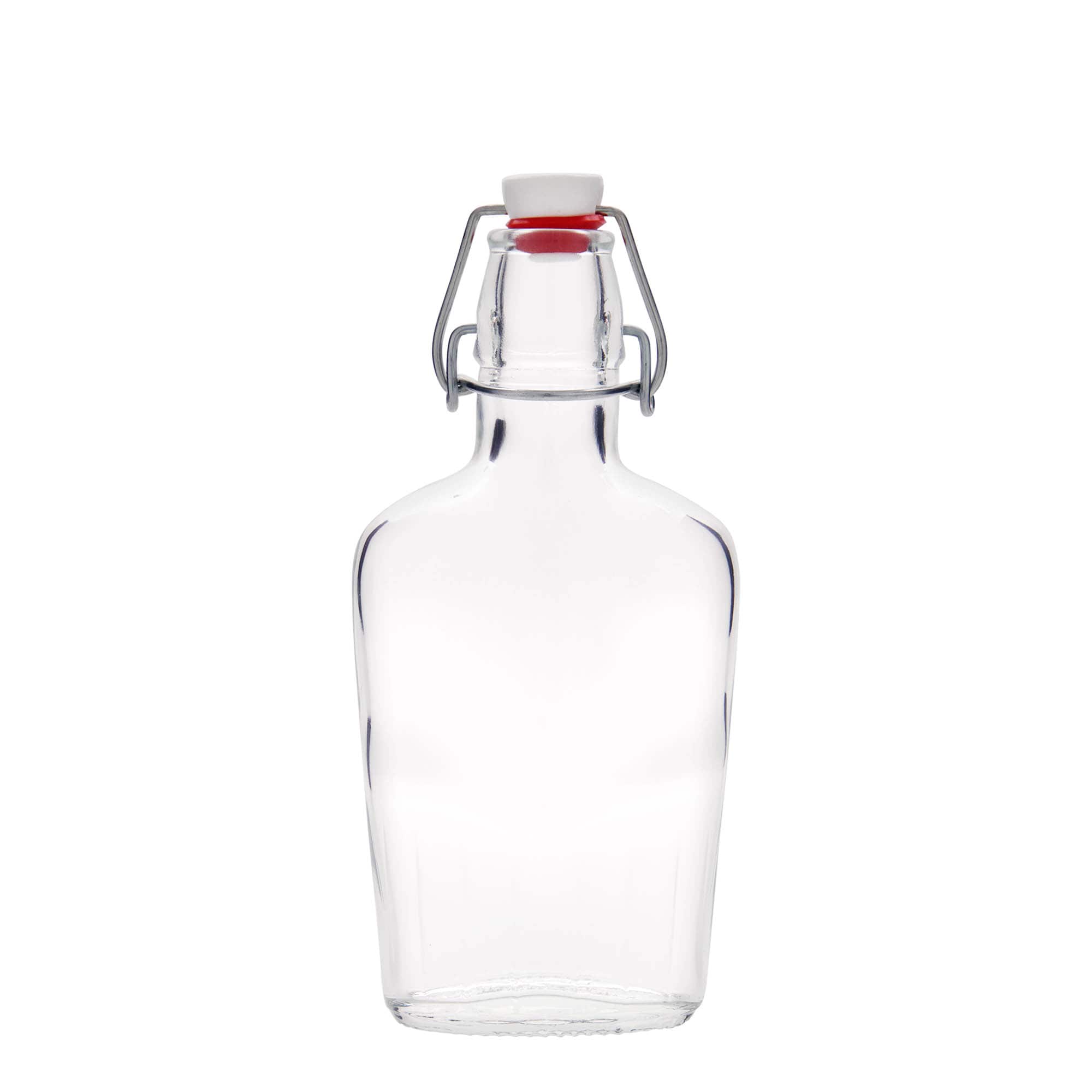 250 ml glassflaske "Fiaschetta", oval, åpning: Bøylelokk 250 ml glassflaske "Fiaschetta", oval, åpning: Bøylelokk