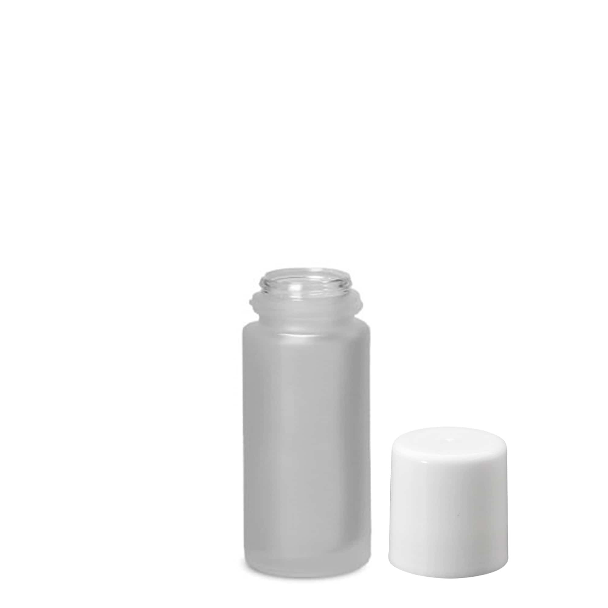 50 ml roll-on-flaske, glass, frostet, åpning: skrukork