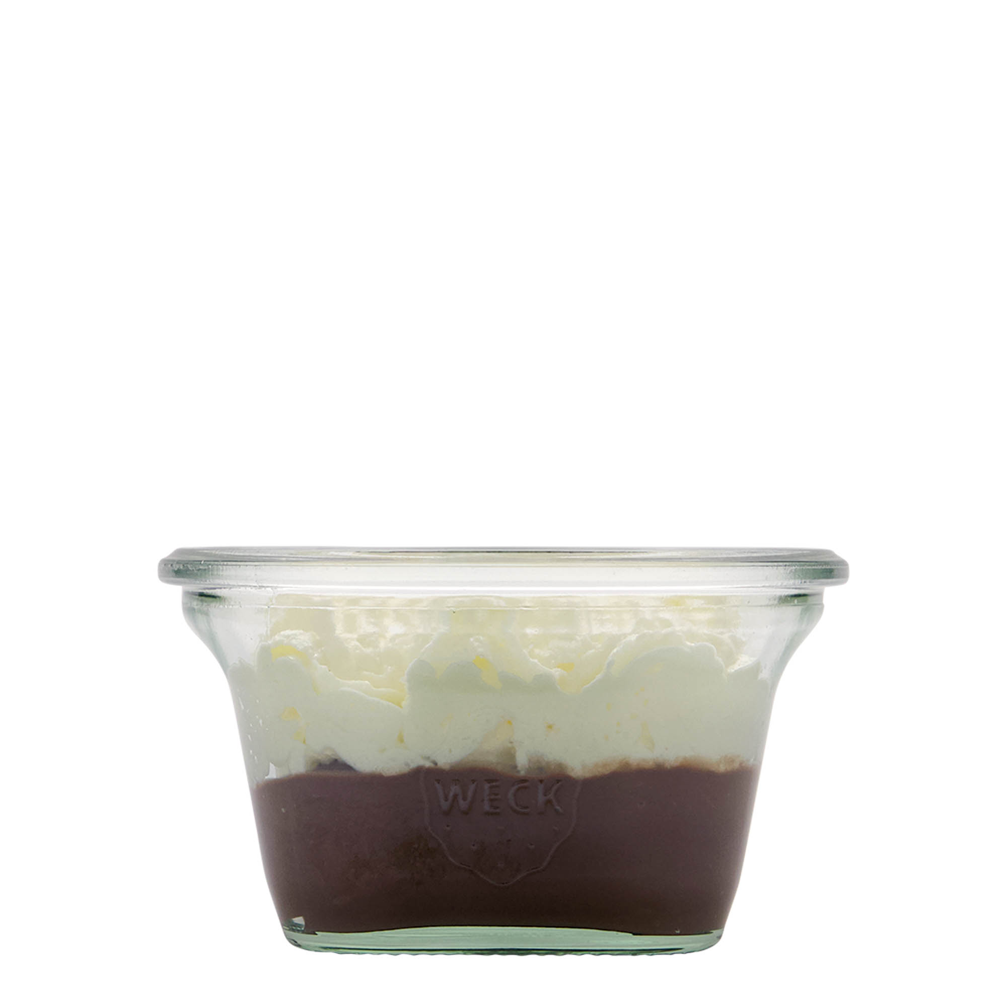 290 ml WECK-Quadroglass, firkantet, åpning: rund kant