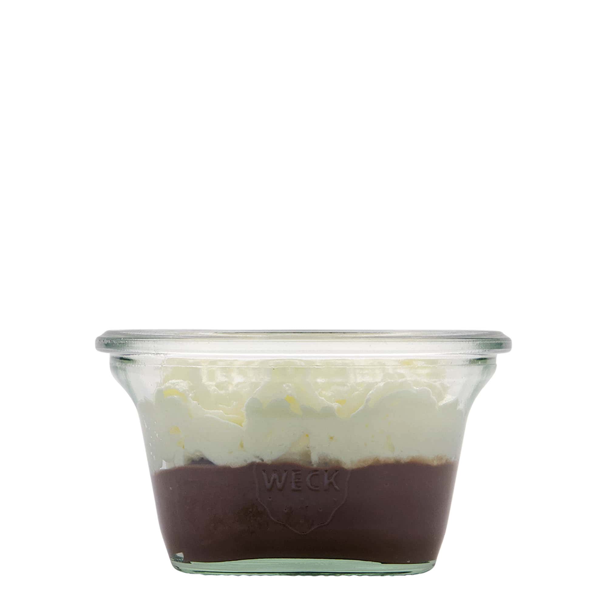 290 ml WECK-Quadroglass, firkantet, åpning: rund kant