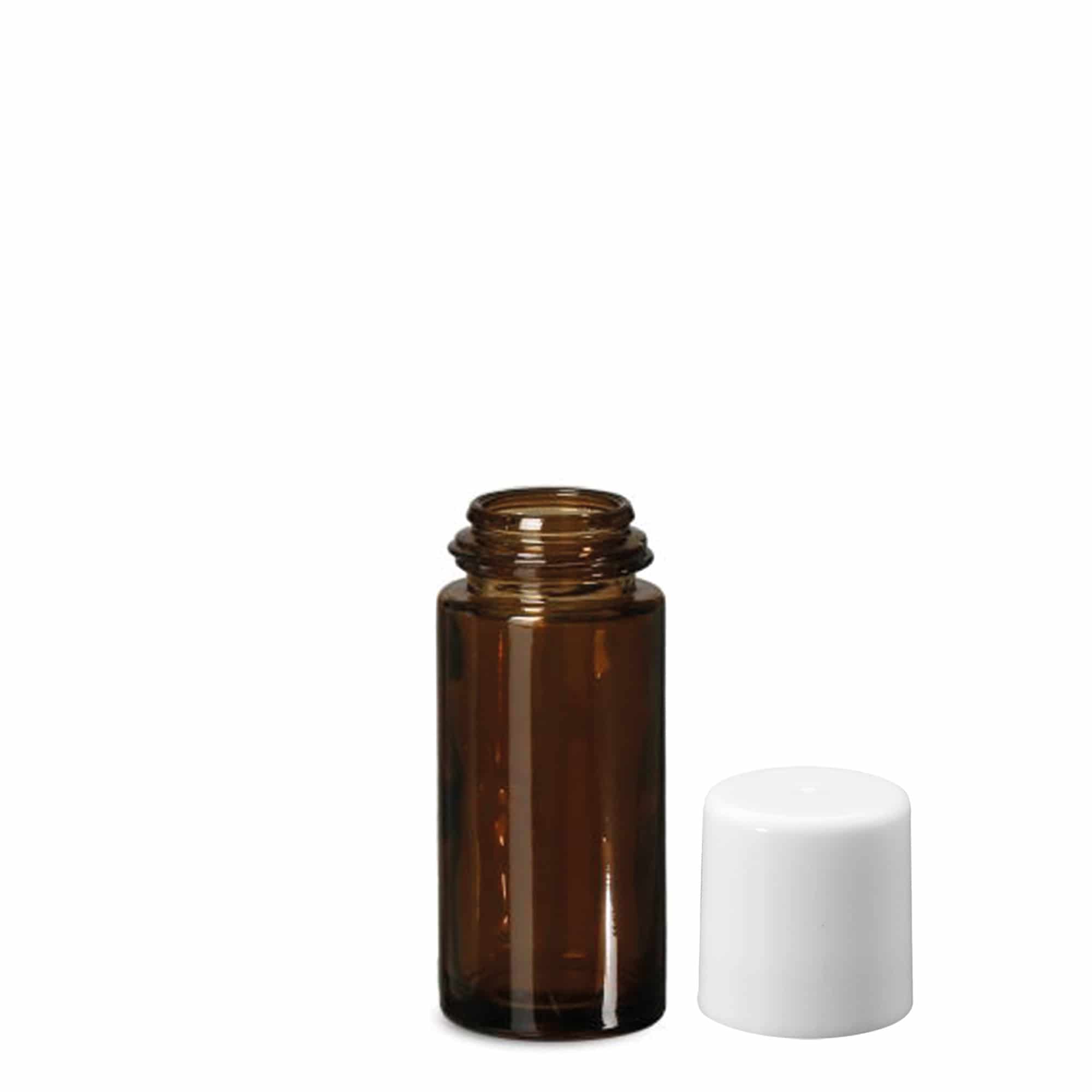 50 ml roll-on-flaske, glass, brun, åpning: skrukork