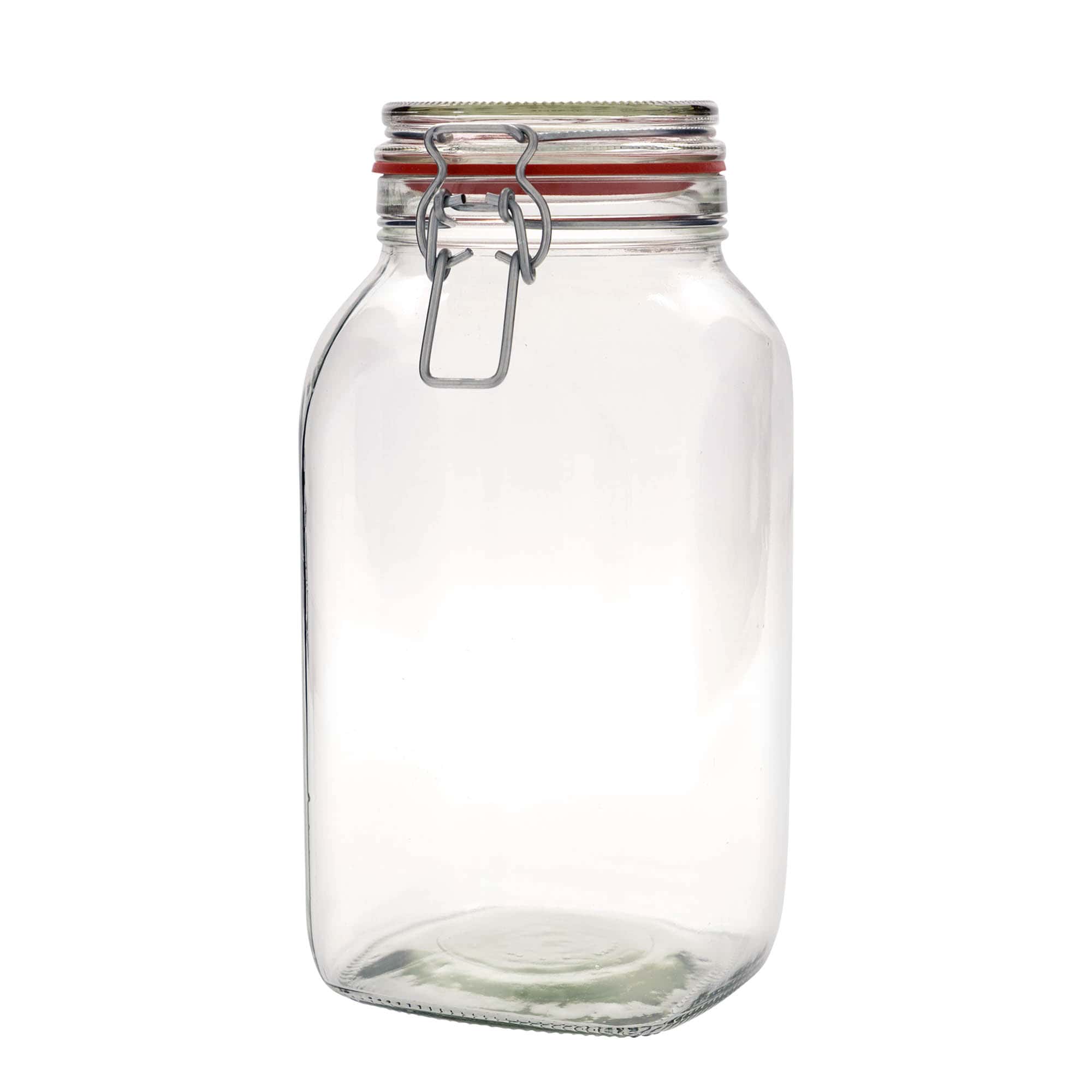 2.590 ml trådspenneglass #, firkantet, åpning: trådspenne-lukking