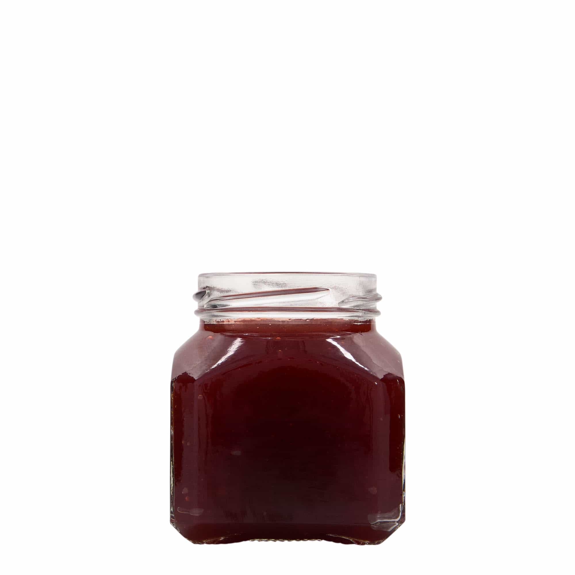 212 ml firkantet glass 'Mailand', åpning: Twist-Off (TO 58)