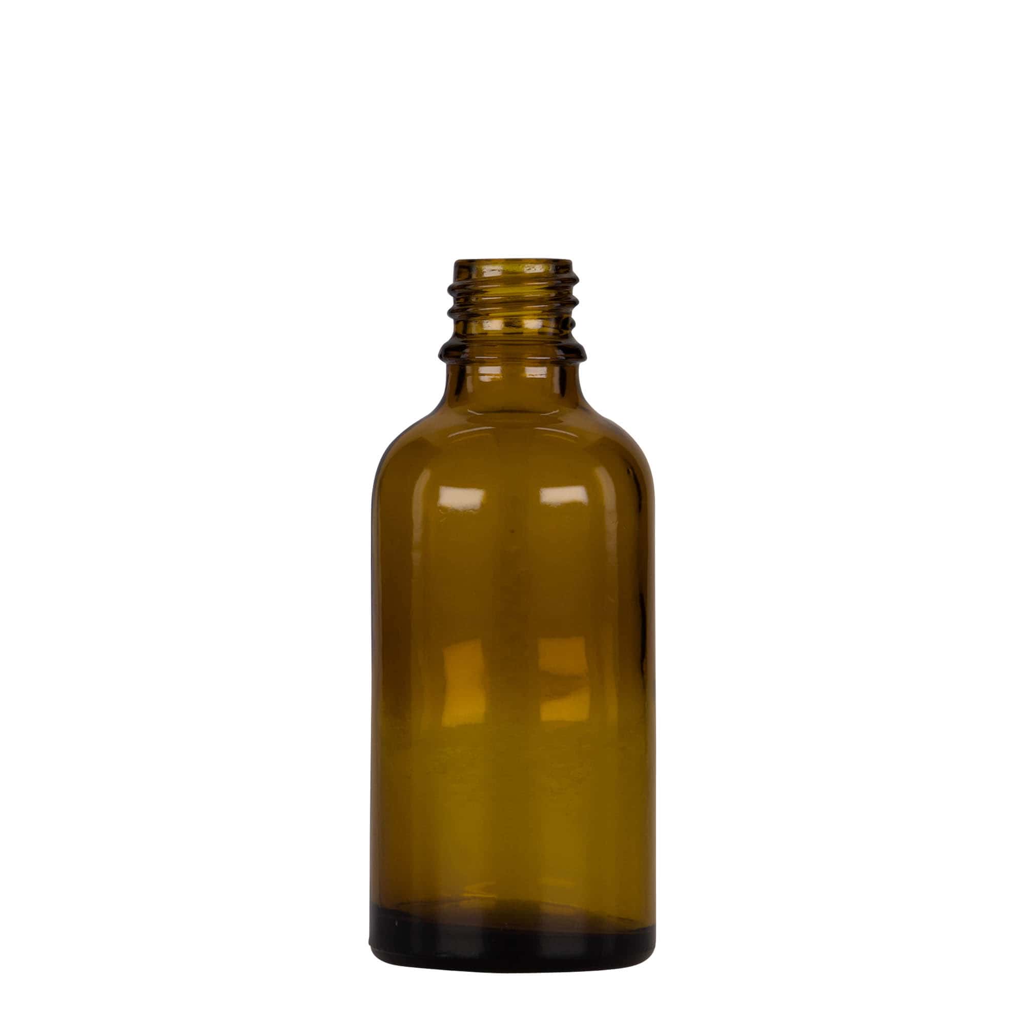 50 ml pipetteflaske medisin, glass, brun-svart, åpning: DIN 18