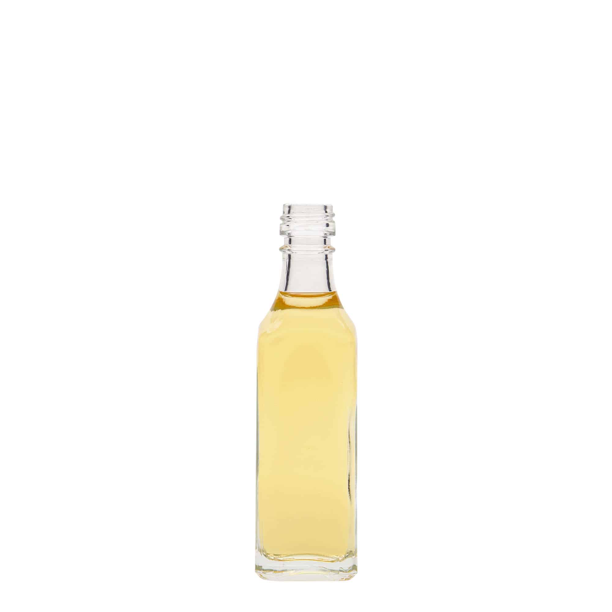 50 ml glassflaske "Siena", kvadratisk, åpning: PP 18