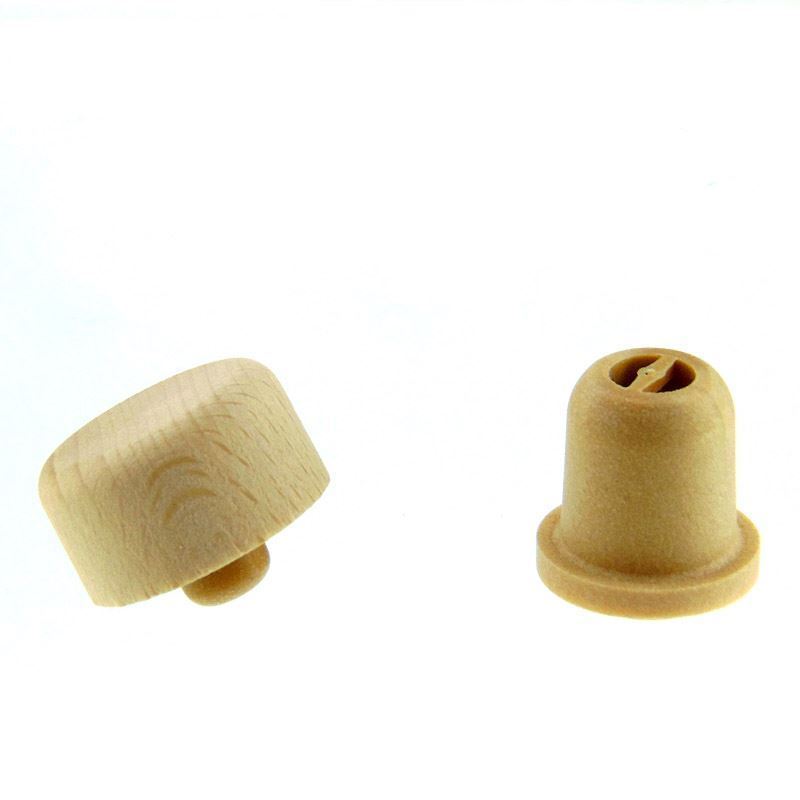 Håndtappingskork med doseringsåpning 19 mm, tre/plast, beige, for åpning: kork Håndtappingskork med doseringsåpning 19 mm, tre/plast, beige, for åpning: kork