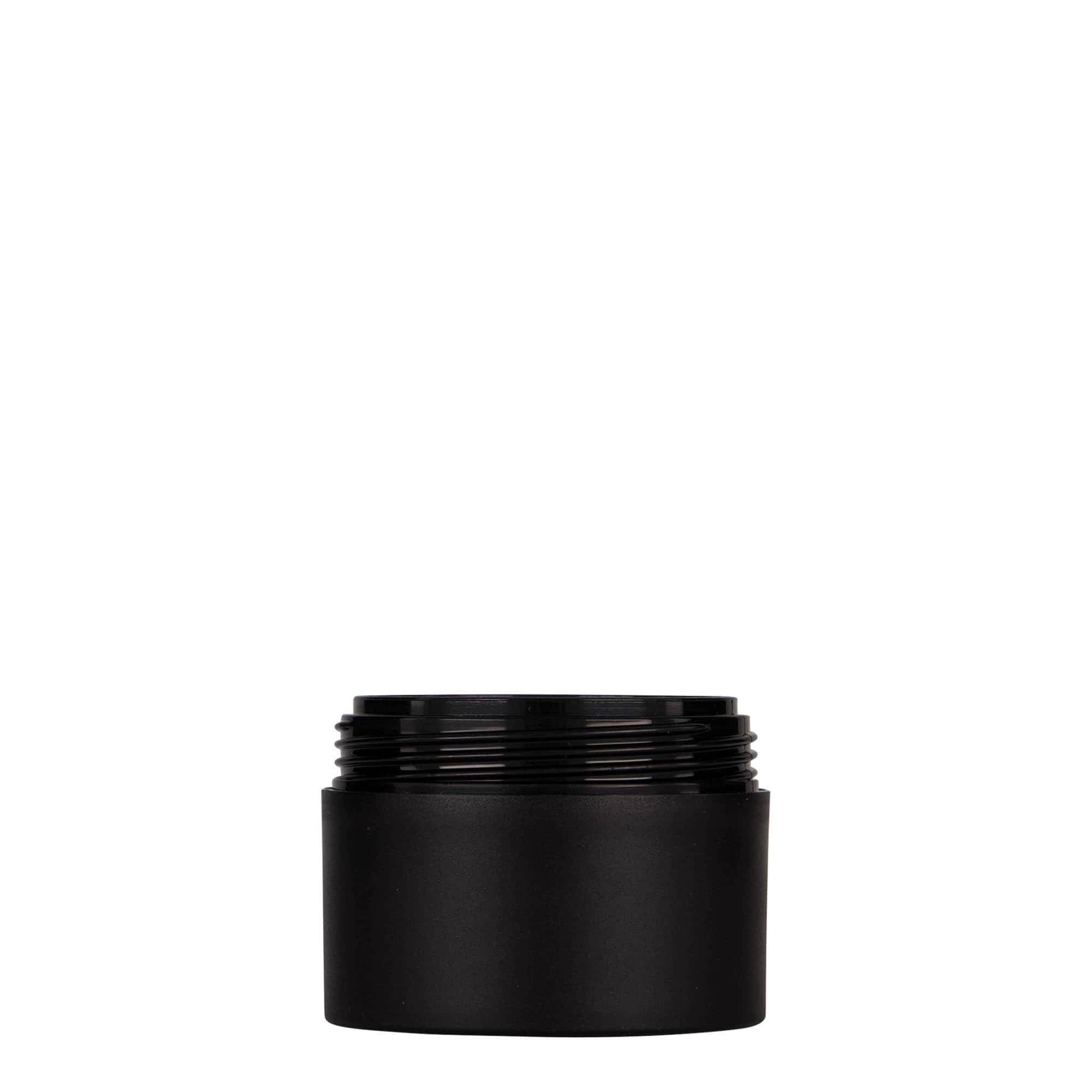 50 ml plastboks 'Antonella', PP, svart, åpning: skrukork