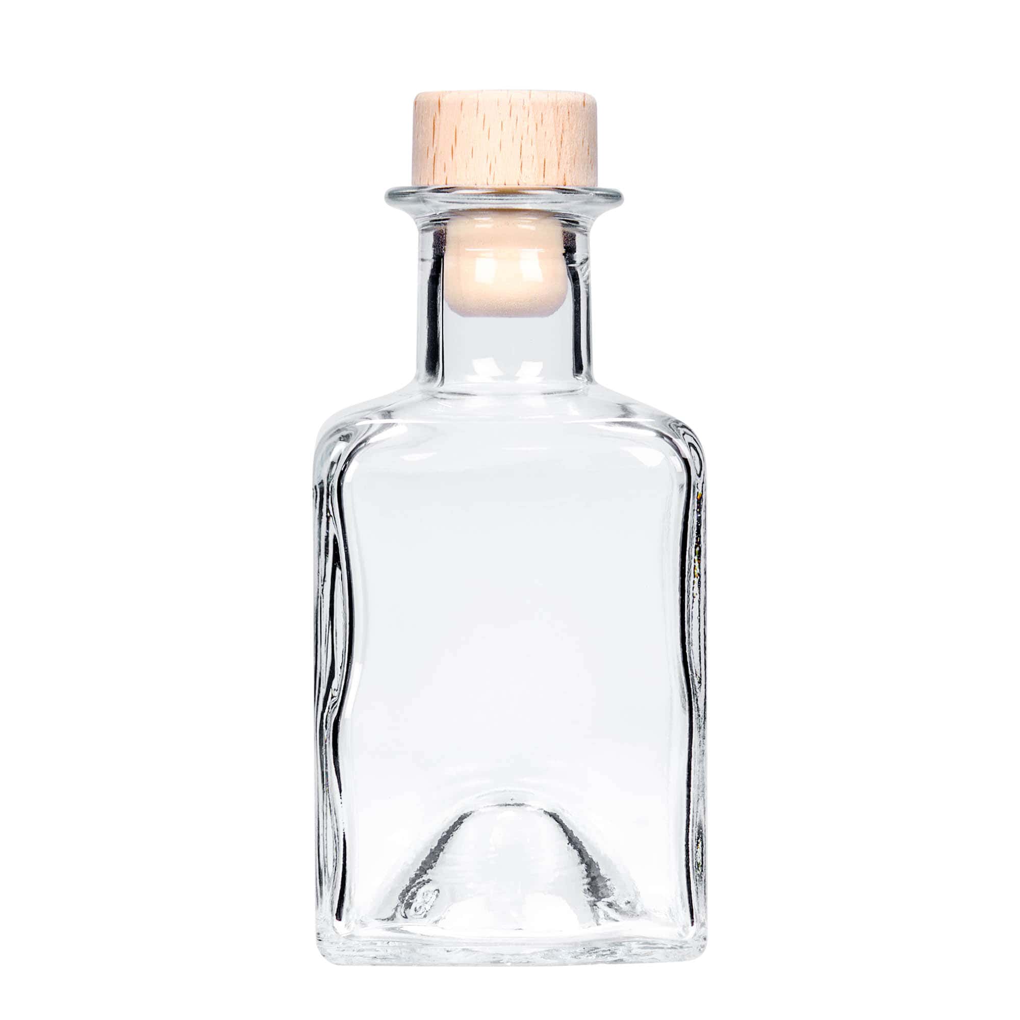 200 ml glassflaske "Kubica", kvadratisk, åpning: Kork