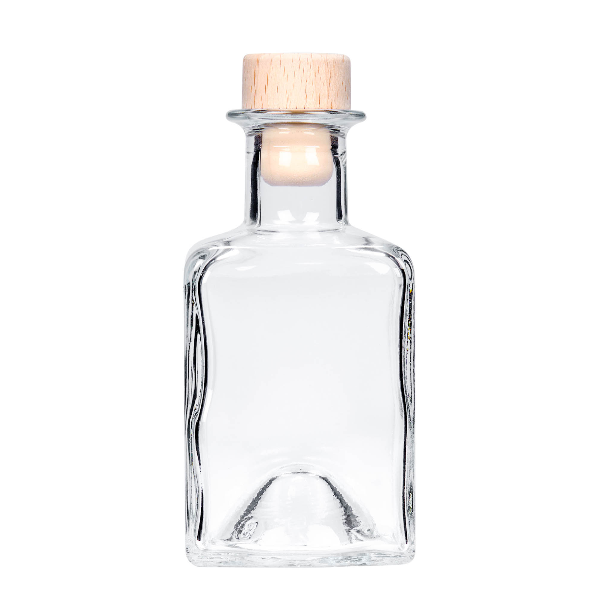 200 ml glassflaske 'Kubica', firkantet, åpning: kork