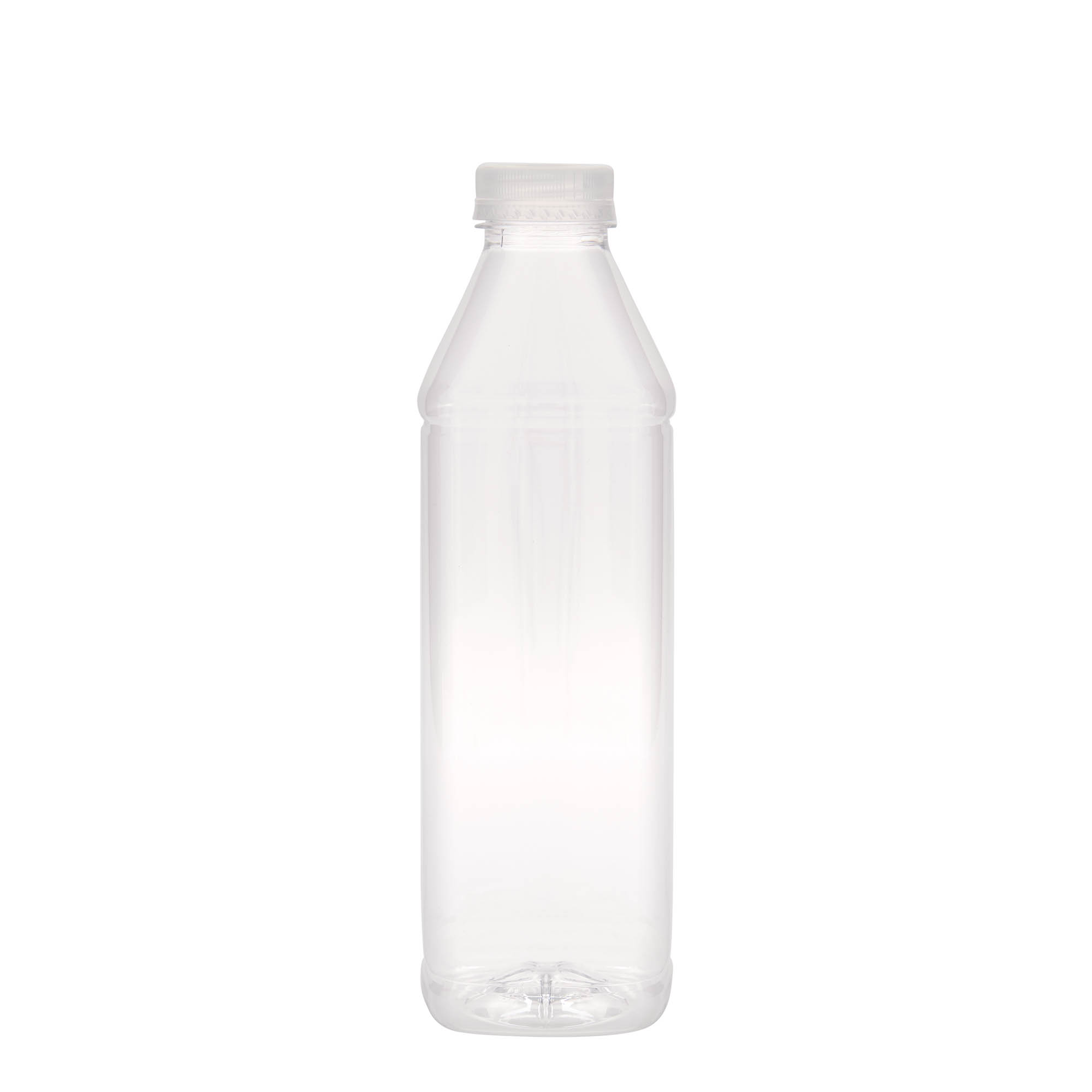 1.000 ml PET-flaske 'Milk and Juice Carré', firkantet, plast, åpning: 38 mm