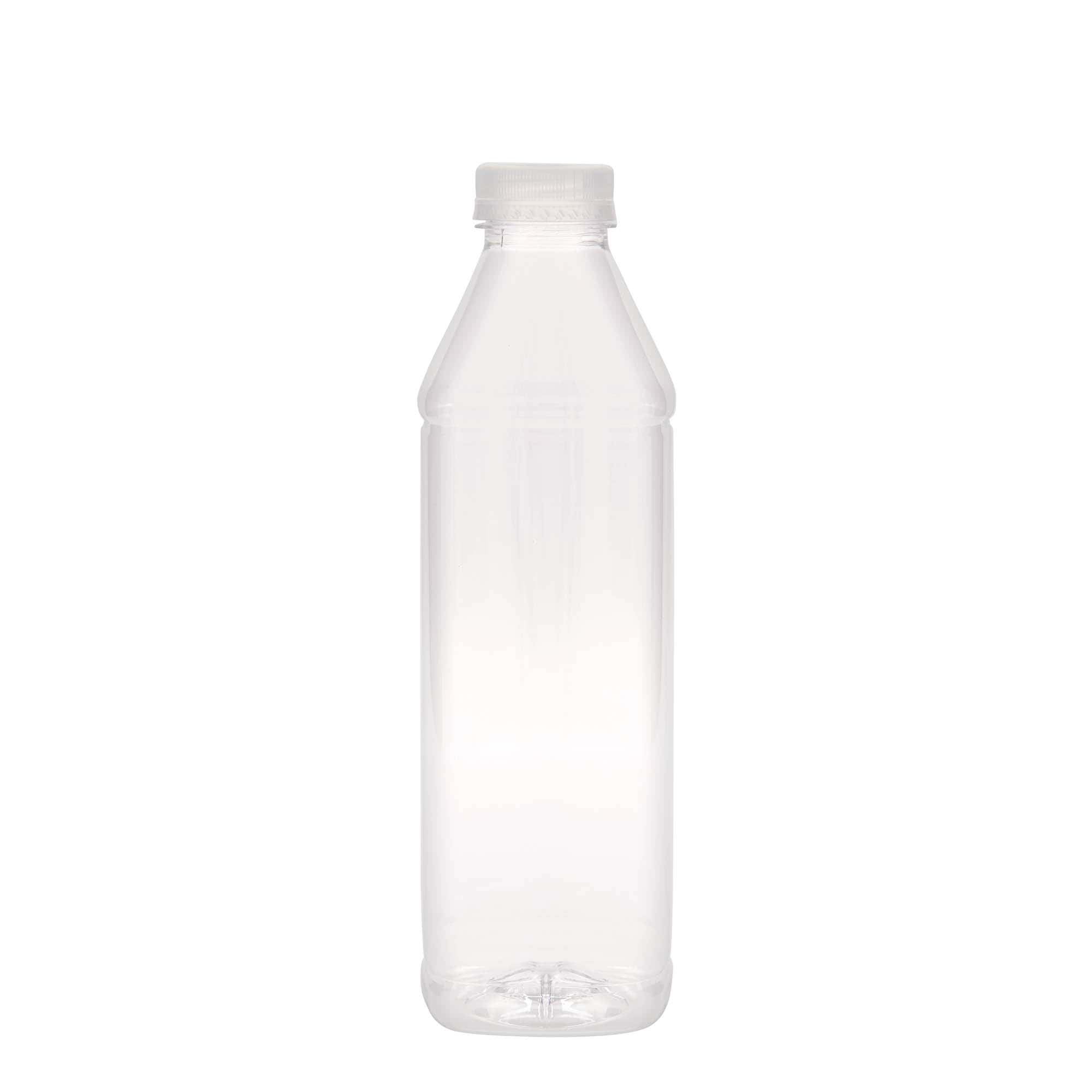 1.000 ml PET-flaske 'Milk and Juice Carré', firkantet, plast, åpning: 38 mm