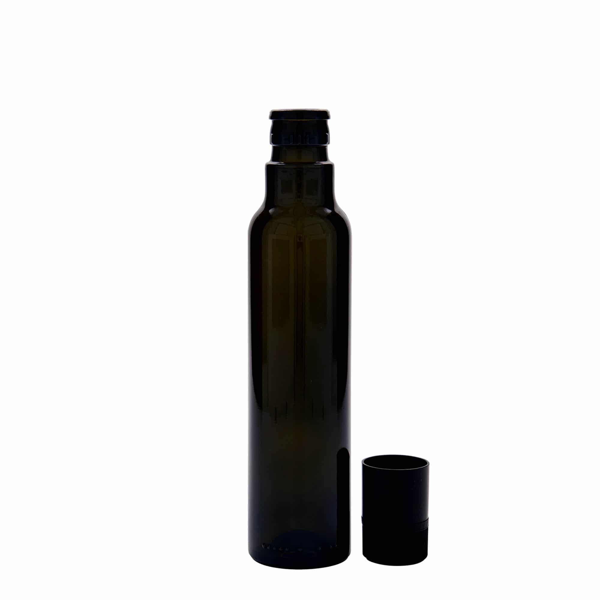 250 ml eddik-/oljeflaske "Willy New", glass, antikkgrønn, åpning: DOP
