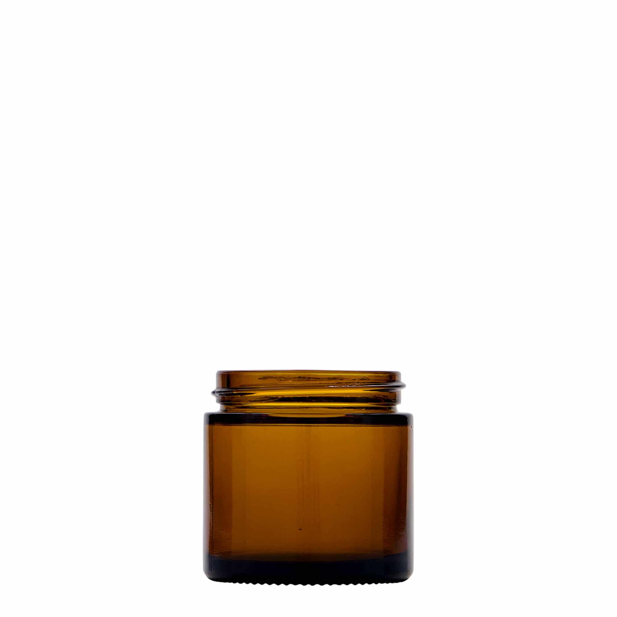 60 ml krukke 'Brown Line', glass, brun, åpning: skrukork