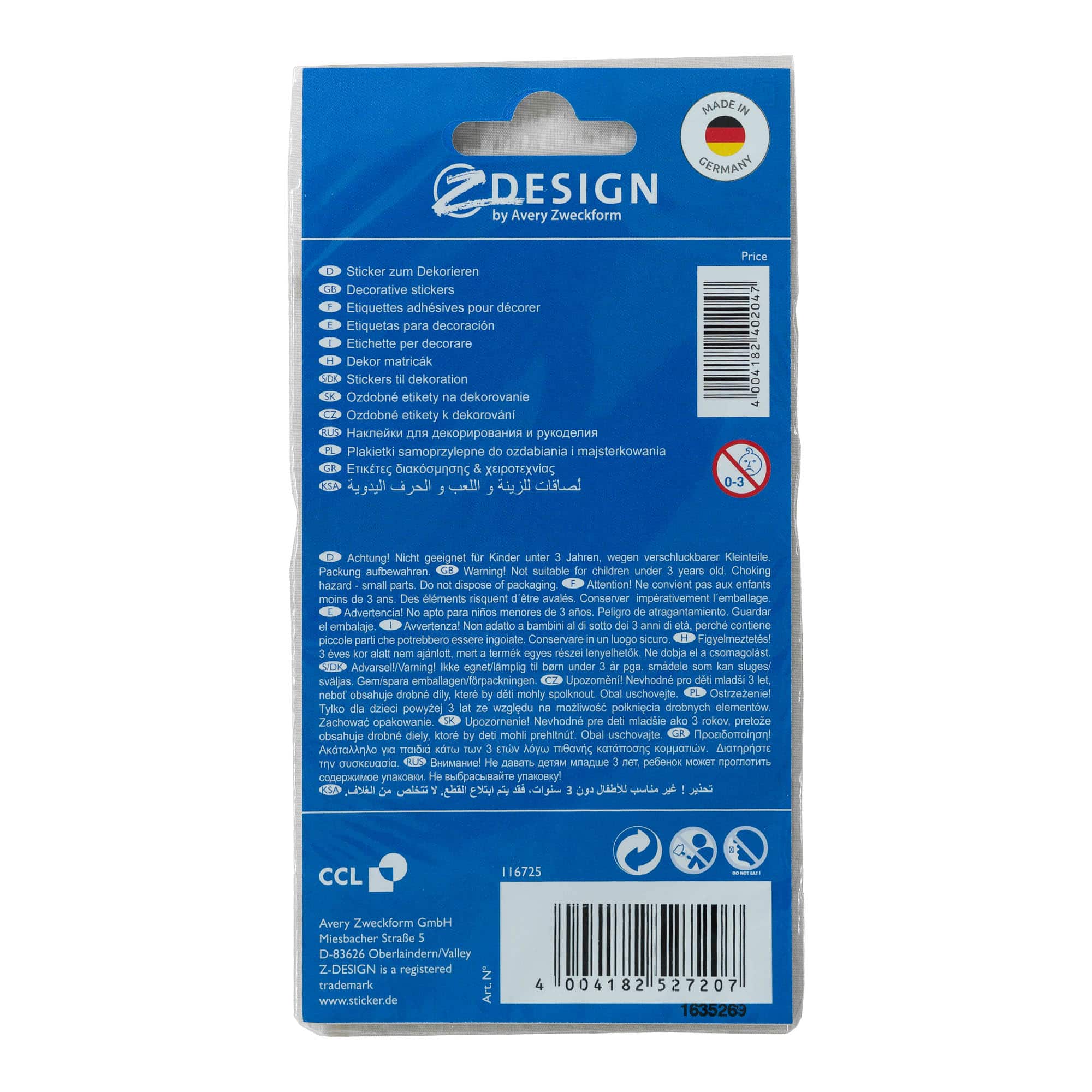 Zweckform-klistremerker 'Jul', papir, gull-sølv