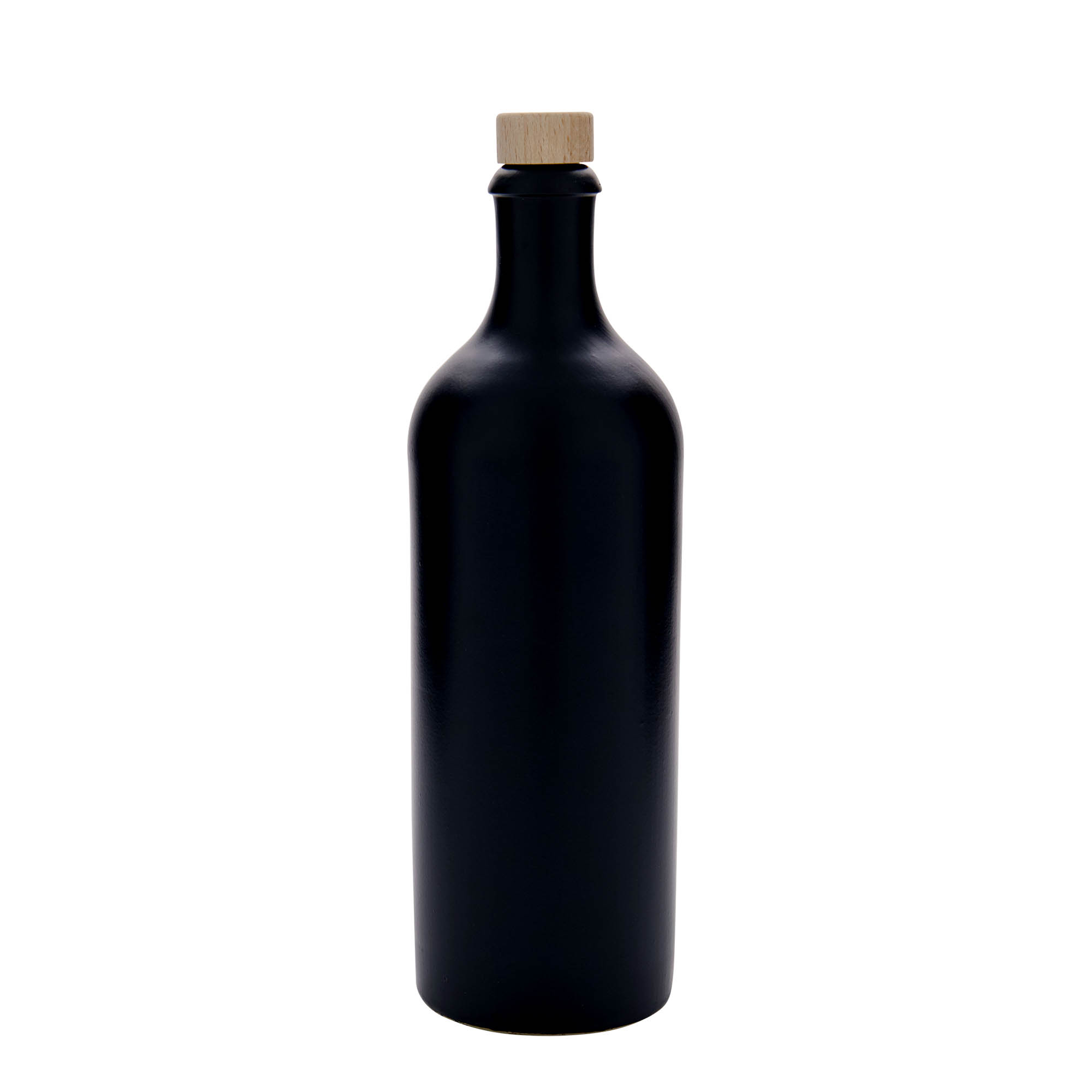 750 ml tonkrukke, steingods, svart, åpning: kork