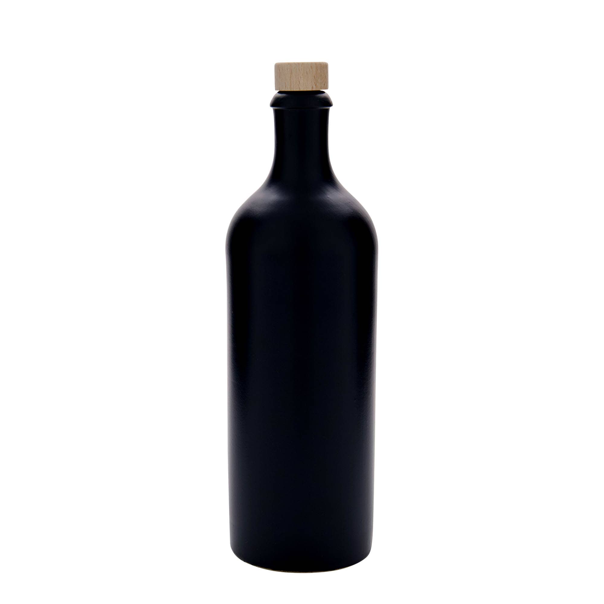 750 ml tonkrukke, steingods, svart, åpning: kork
