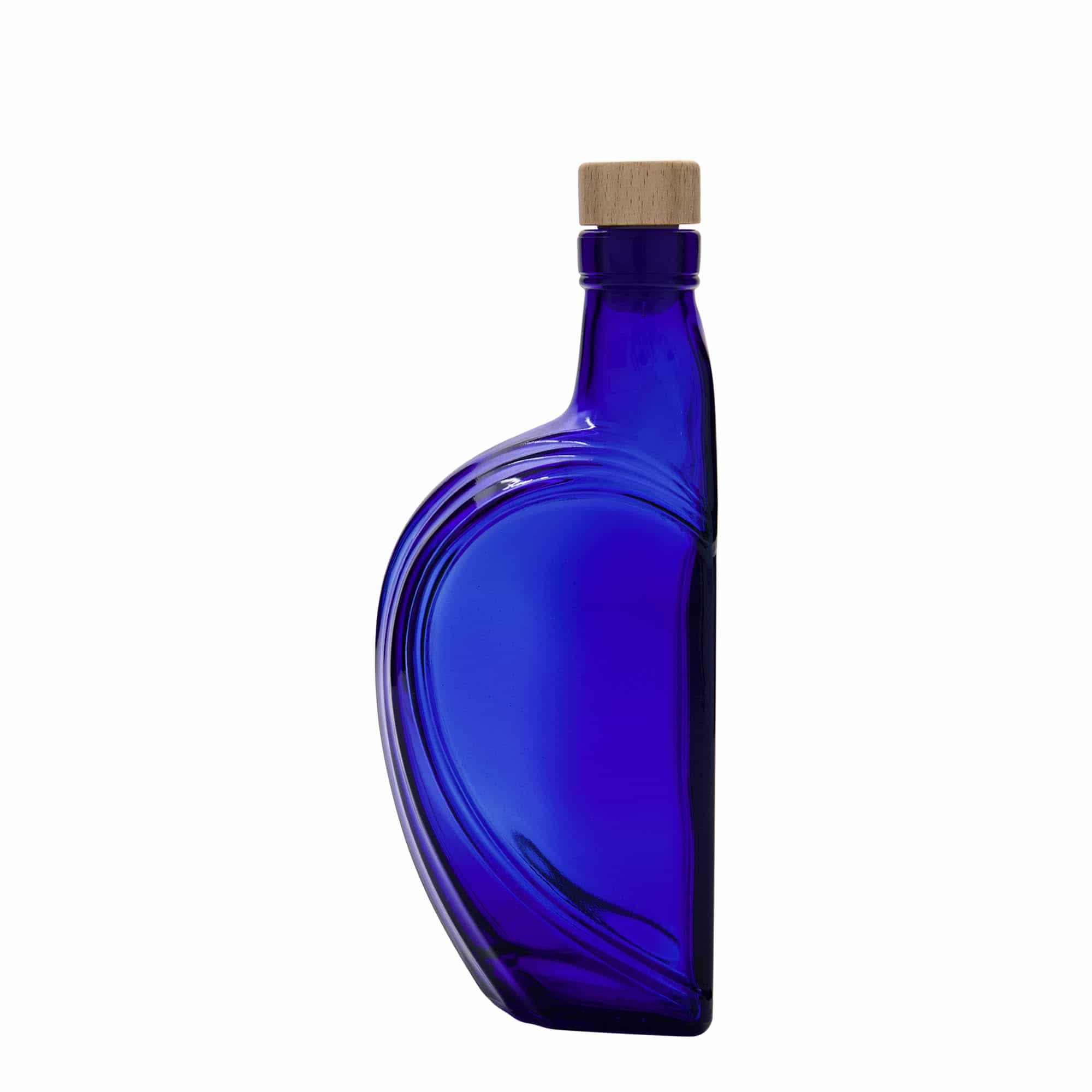 375 ml glassflaske 'Sweethearts', rektangulær, kongeblå, åpning: kork