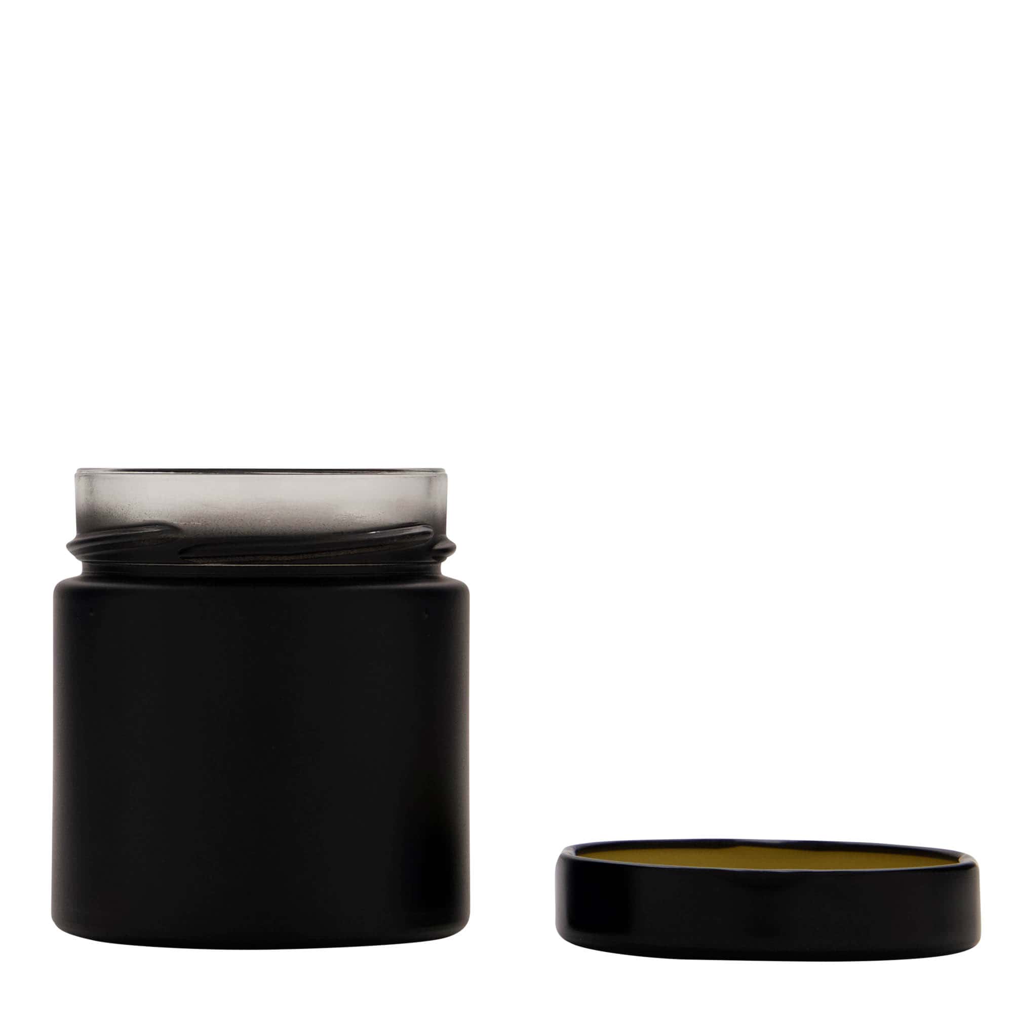 220 ml Rundglass 'Aurora', svart, åpning: Deep-Twist-Off (DTO 66)