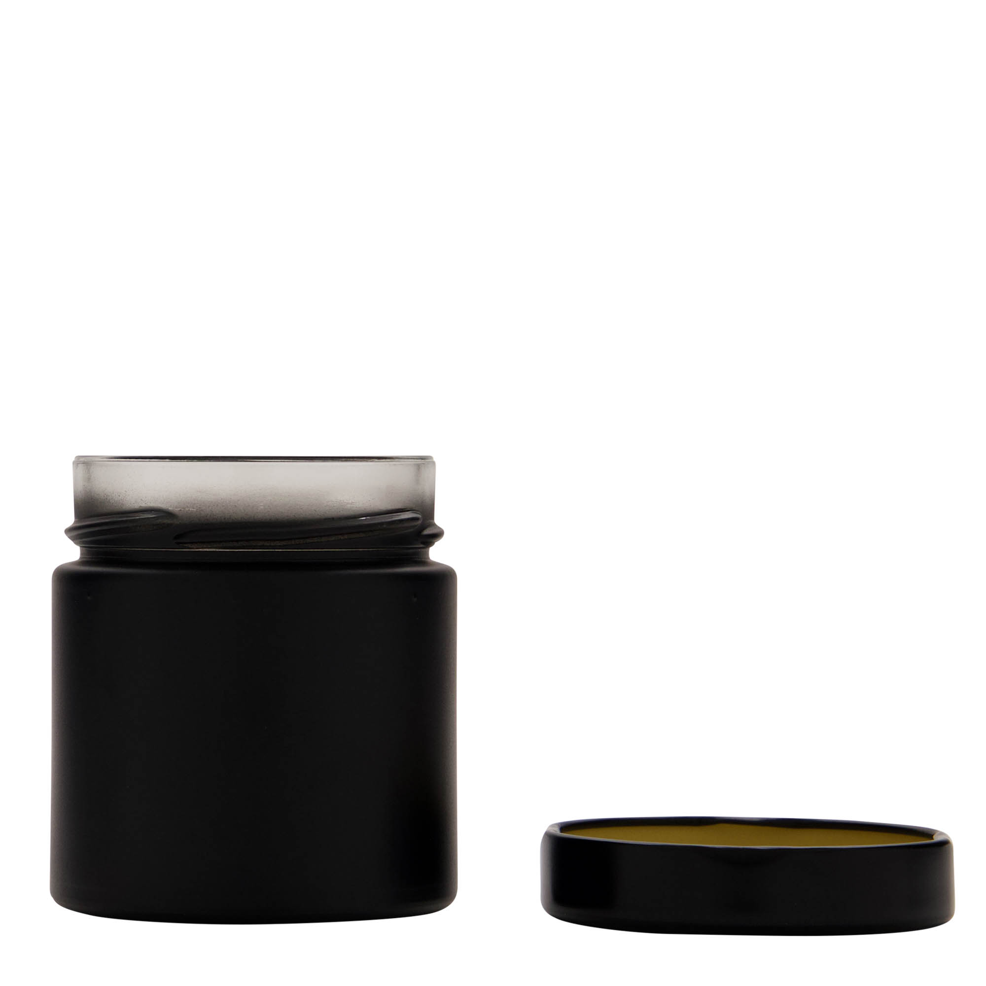 220 ml Rundglass 'Aurora', svart, åpning: Deep-Twist-Off (DTO 66) 220 ml Rundglass 'Aurora', svart, åpning: Deep-Twist-Off (DTO 66)
