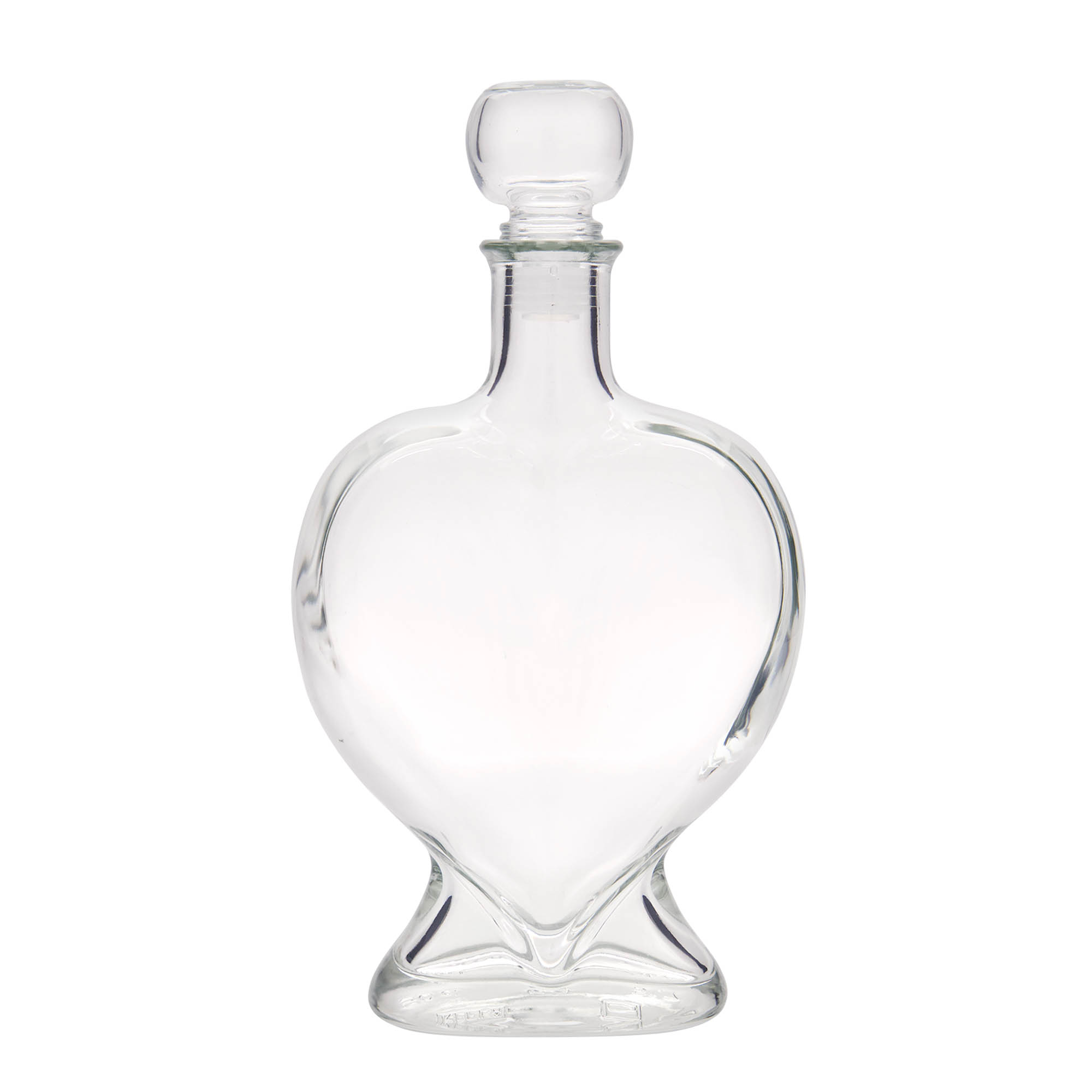 500 ml glassflaske 'Hjerte', munn: kork