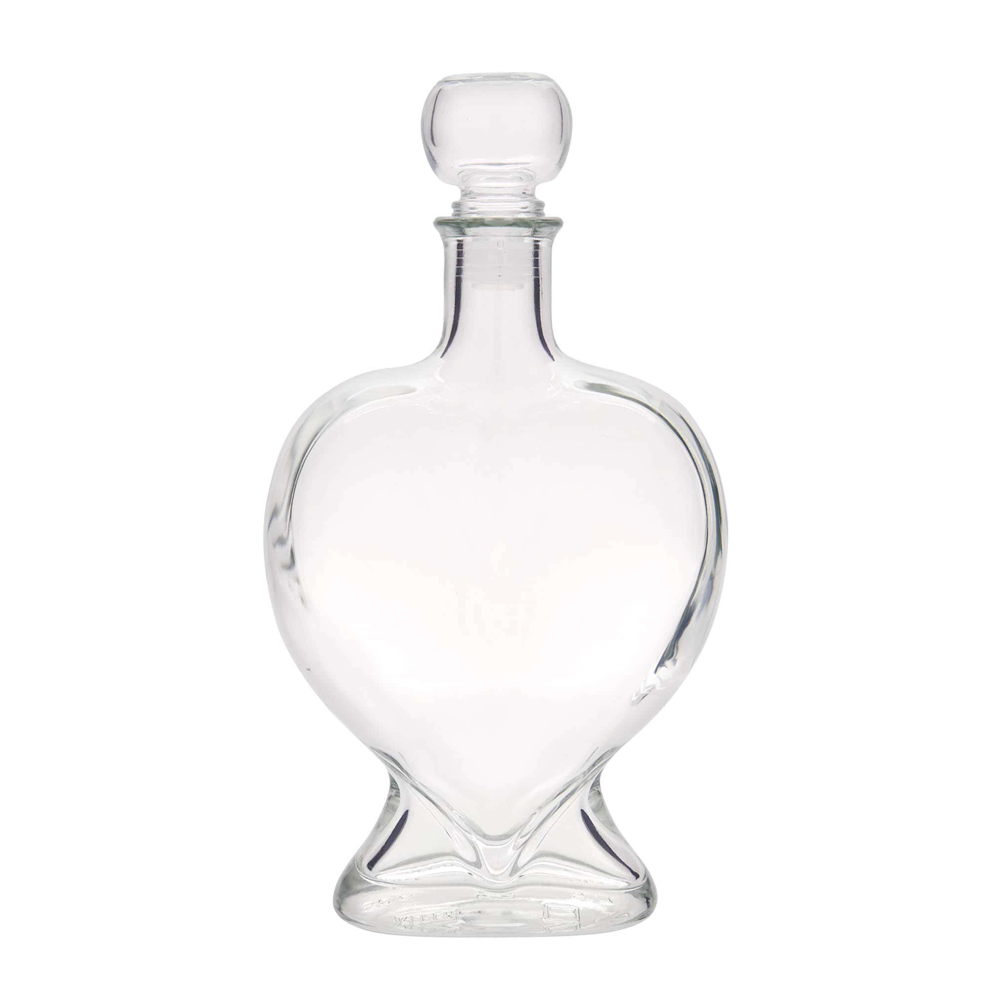 500 ml glassflaske 'Hjerte', munn: kork