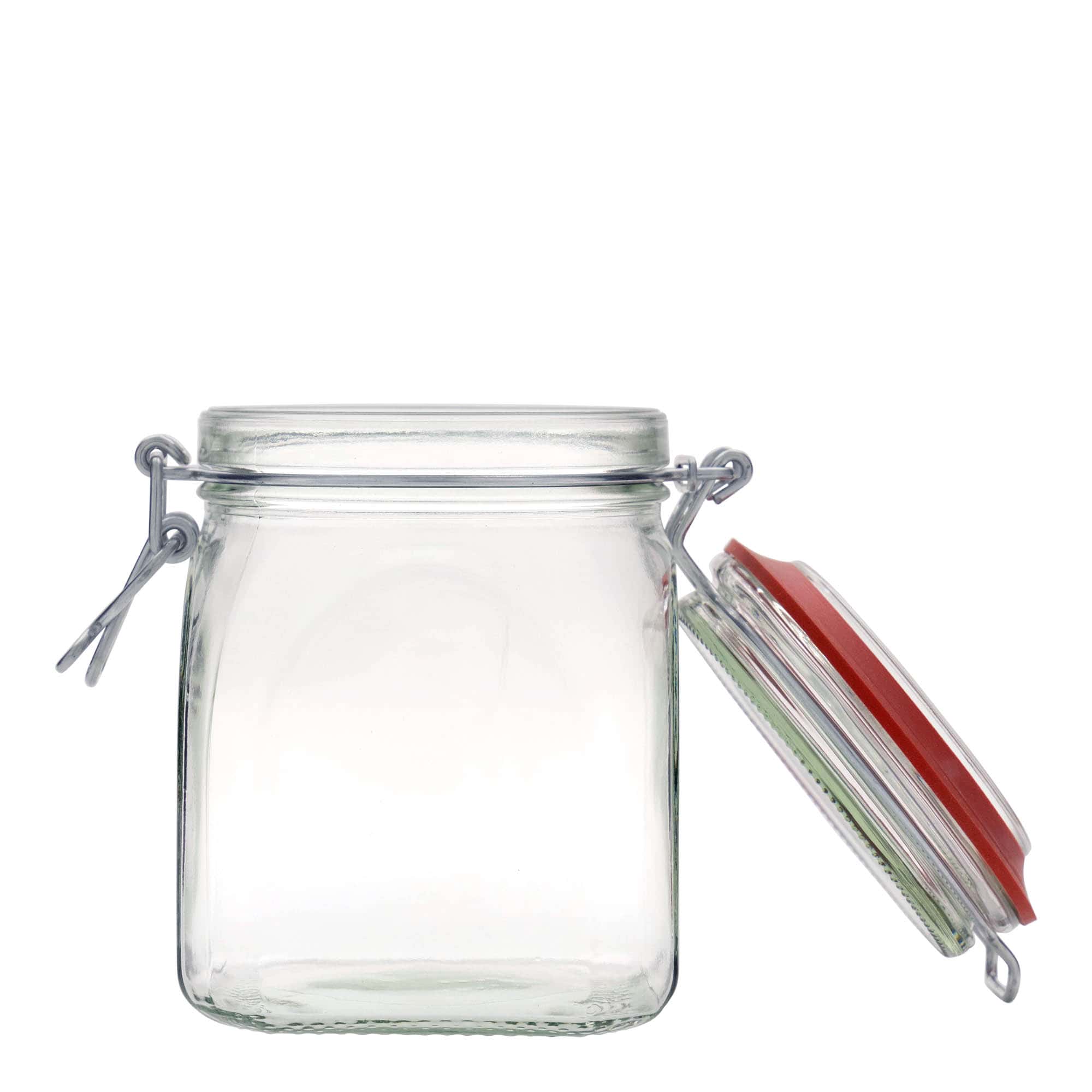 900 ml bøyleglass, kvadratisk, åpning: Bøylelokk