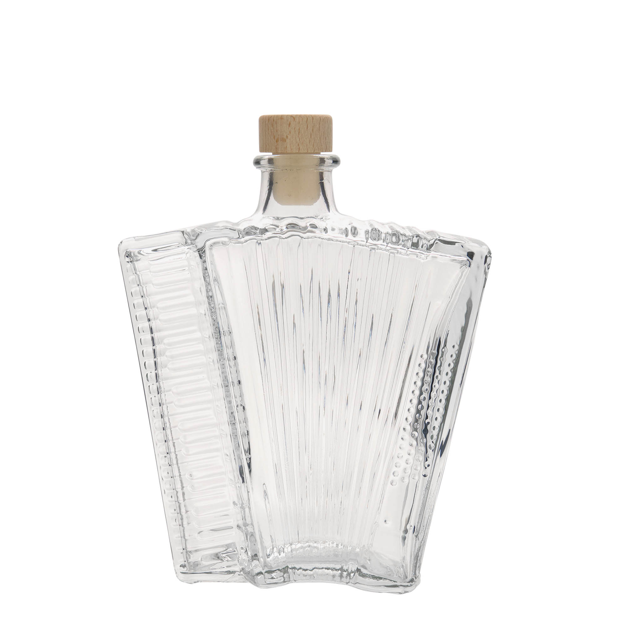 500 ml glassflaske 'Akkordeon', åpning: kork