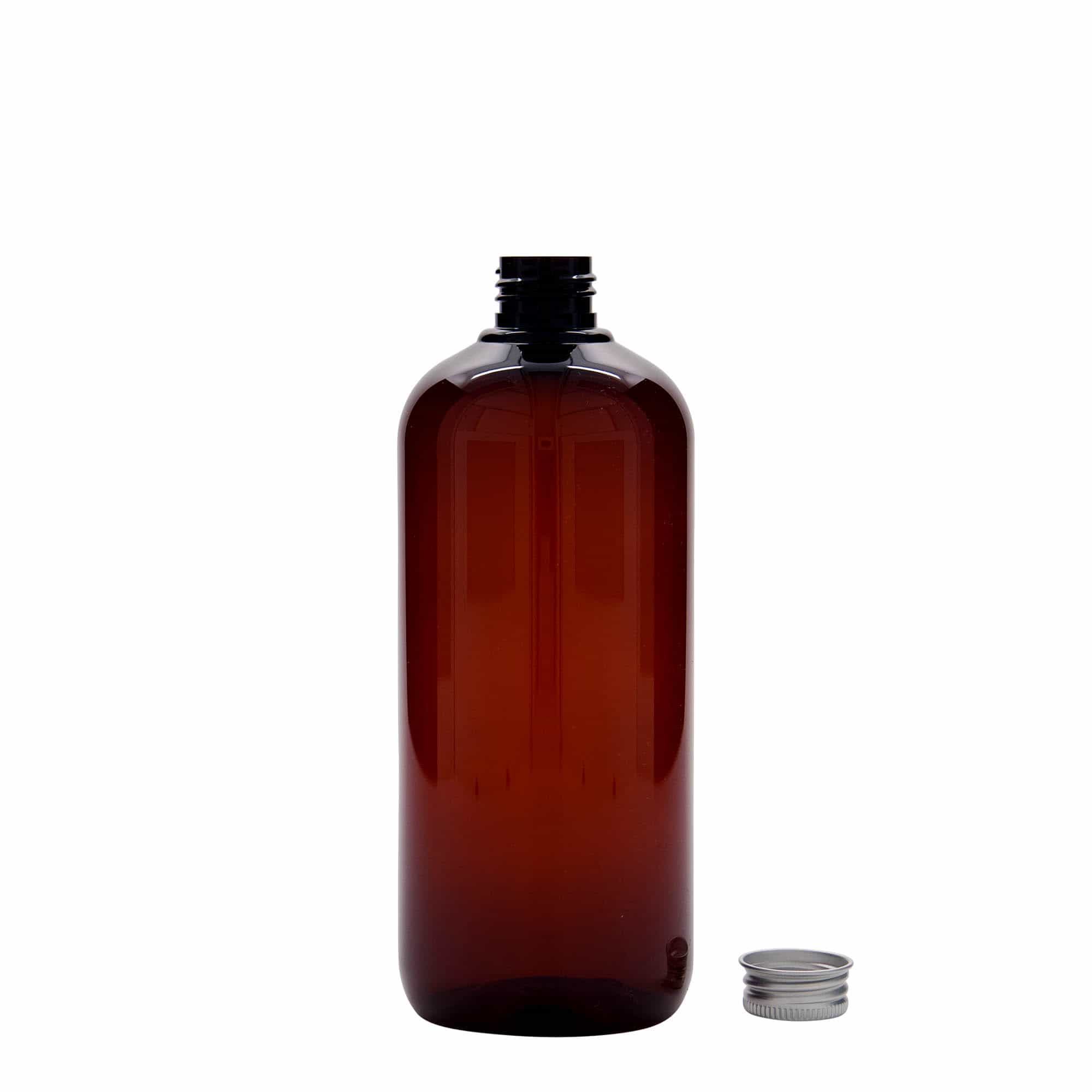 500 ml resirkuleringsplastflaske "Victor"s Best", PCR, brun, åpning: 24/410