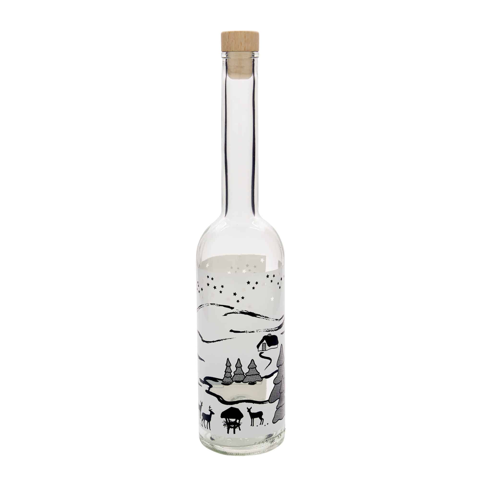 500 ml glassflaske "Opera", motiv: Vinterdrøm-Bianco, åpning: Kork