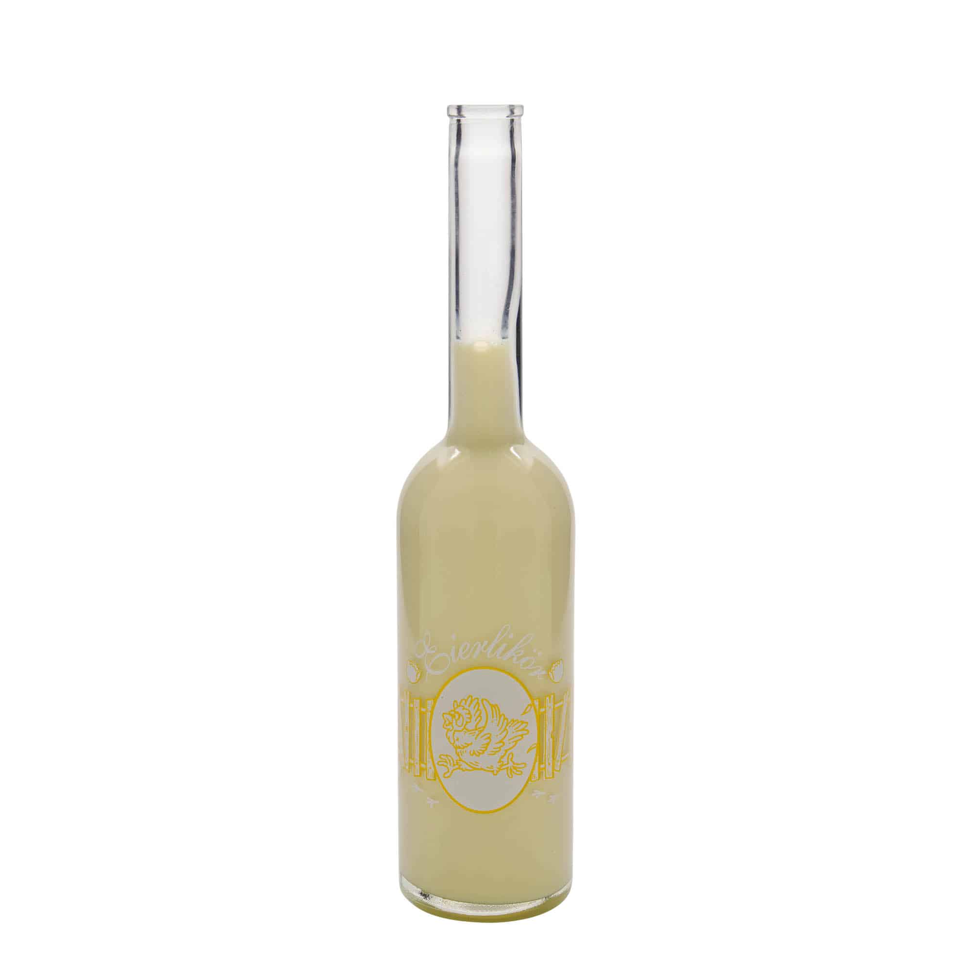 500 ml glassflaske "Opera", motiv: Eggelikør, åpning: Kork