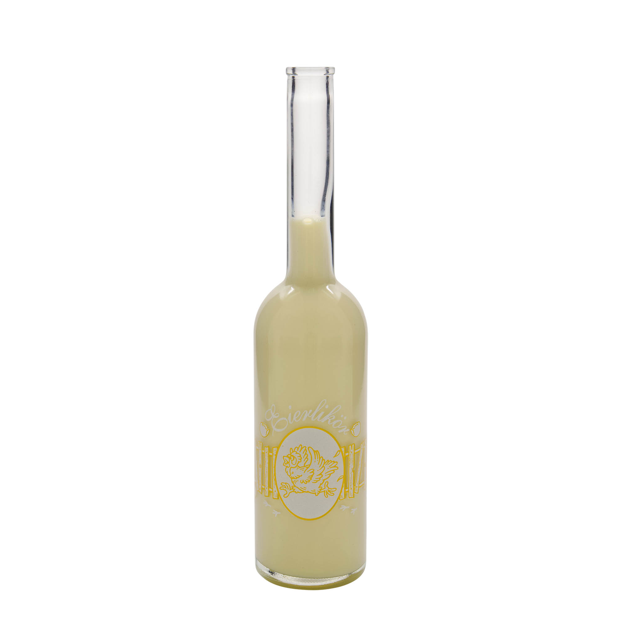 500 ml glassflaske 'Opera', motiv: eggelikør, åpning: kork