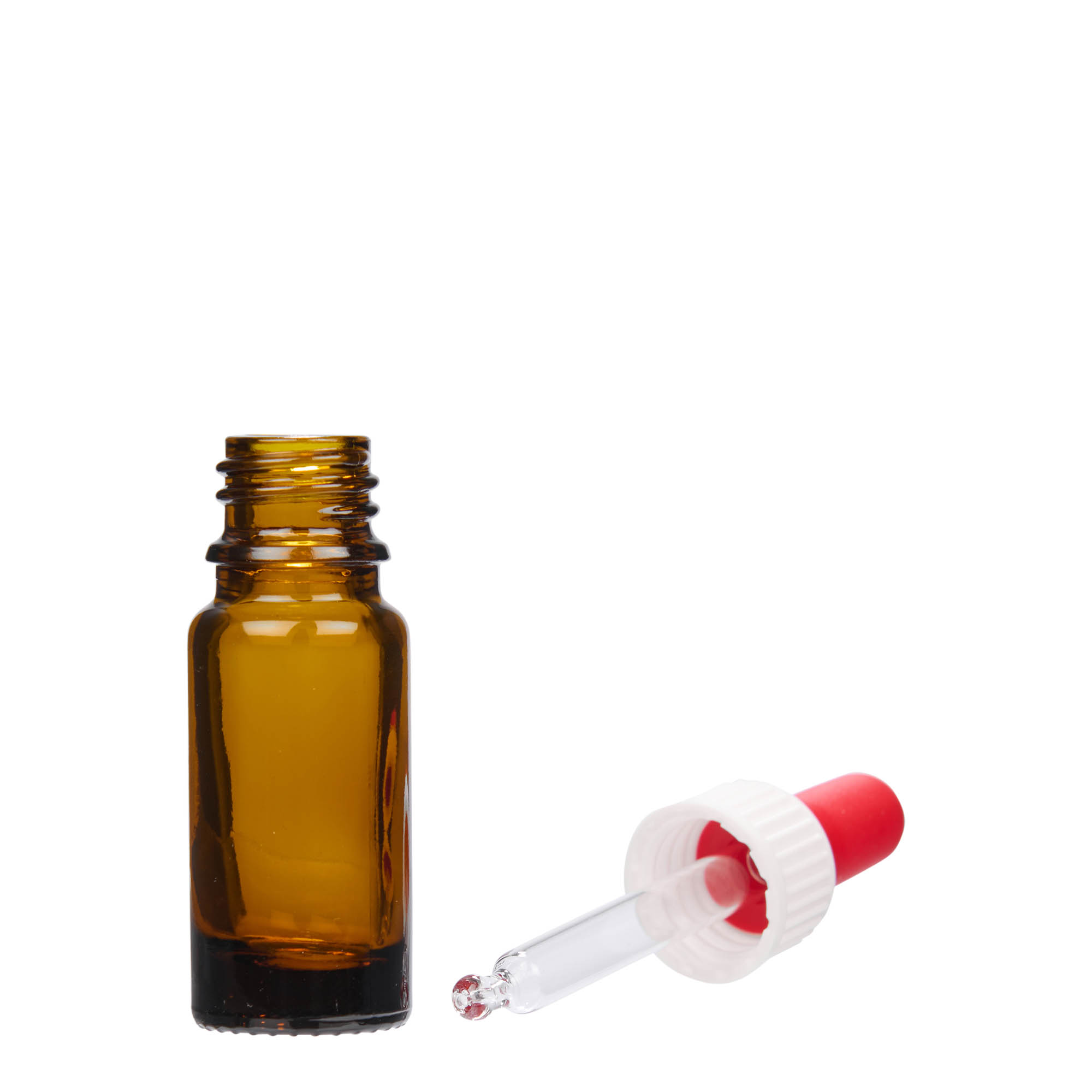 10 ml pipetteflaske medisin, glass, brun, åpning: DIN 18