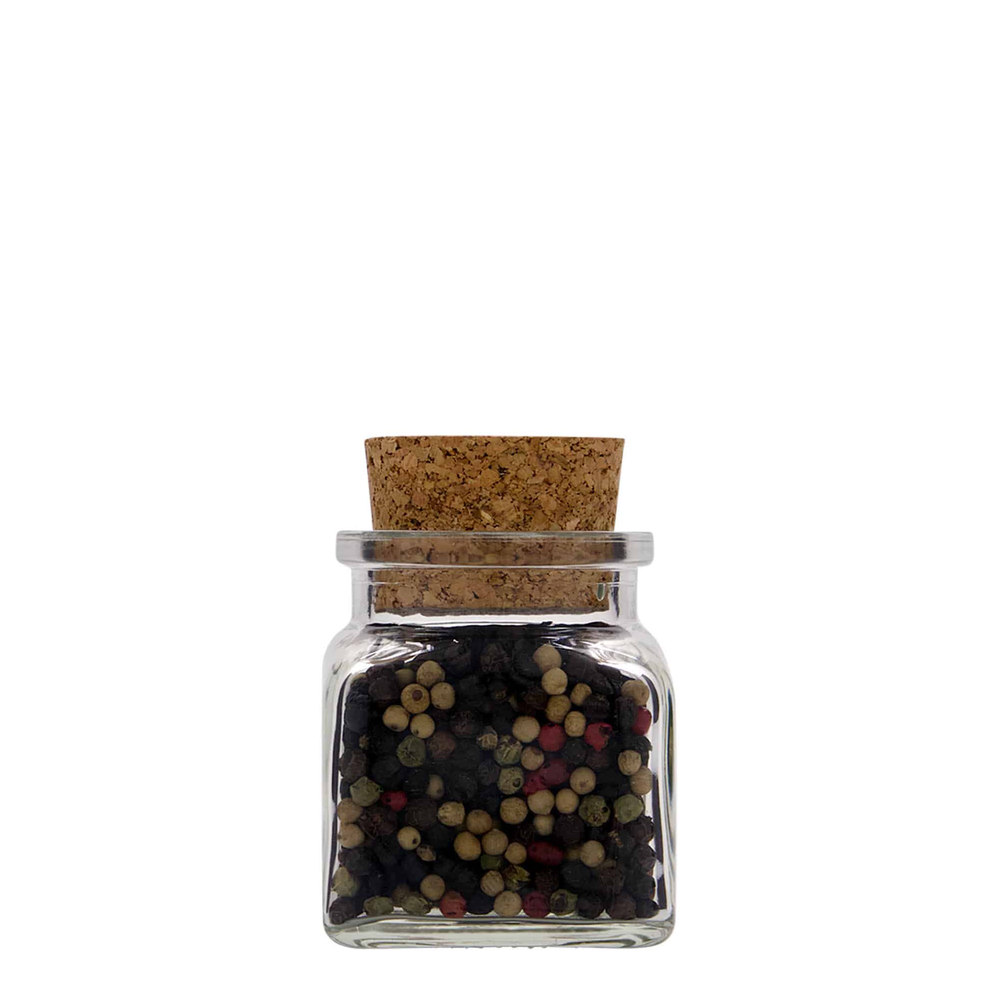 120 ml korkglass, firkantet, åpning: kork