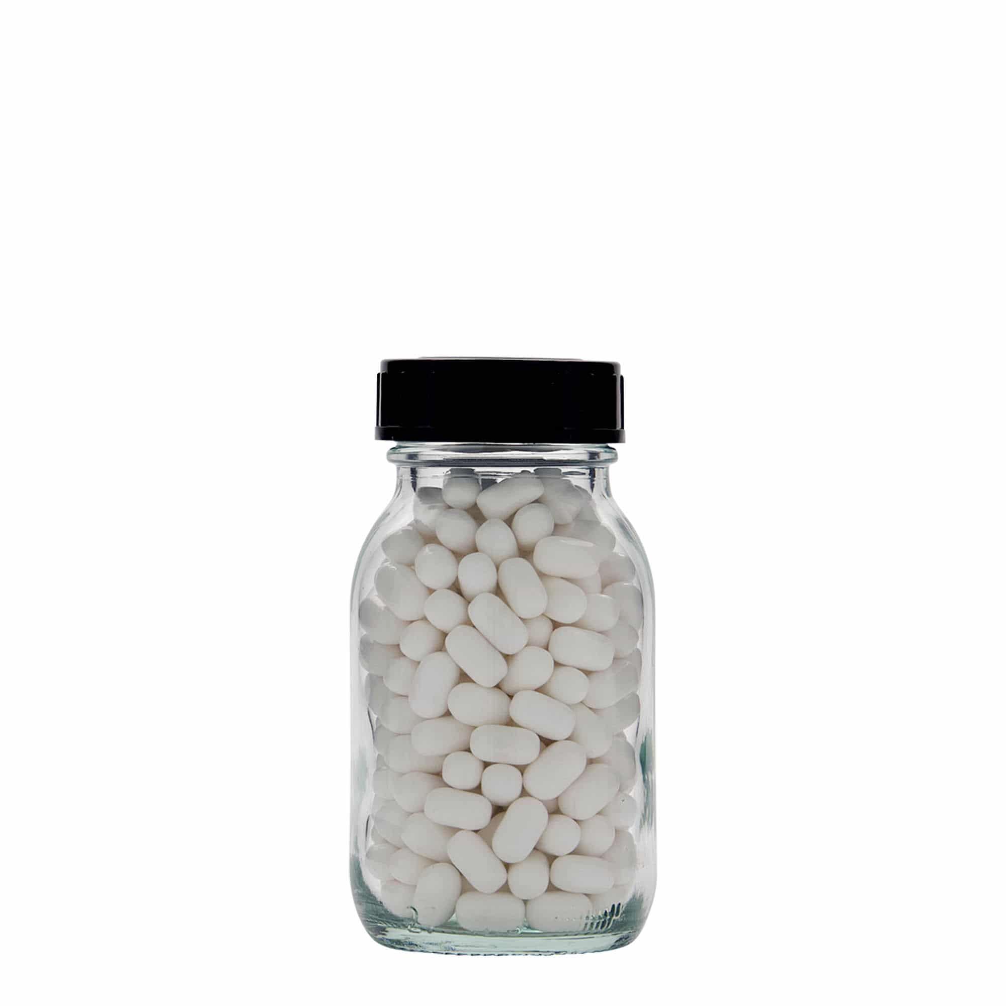 125 ml vid hals glass, åpning: DIN 40