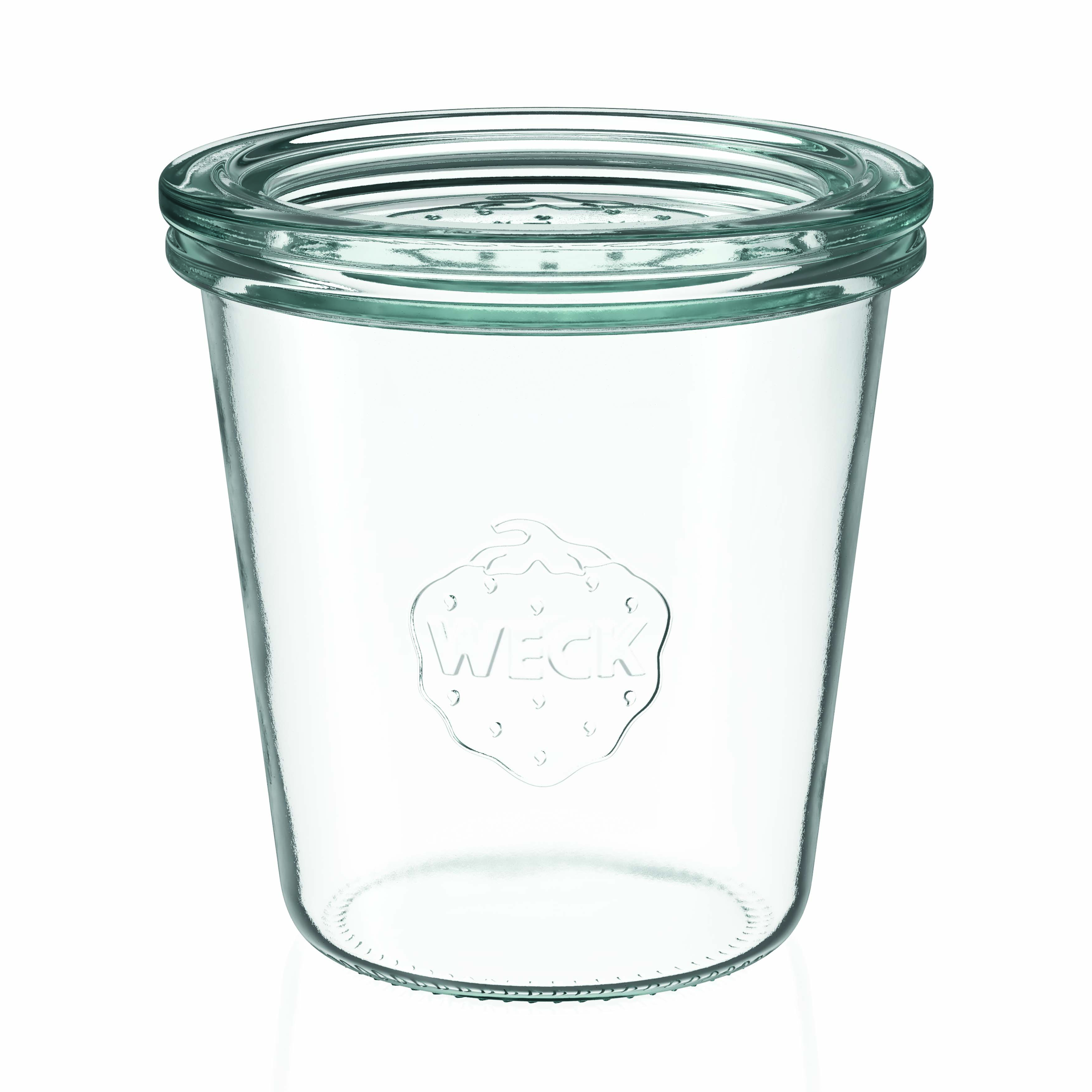 6x 290 ml høyt WECK-sylteglass av terrintype med glasslokk RR 80