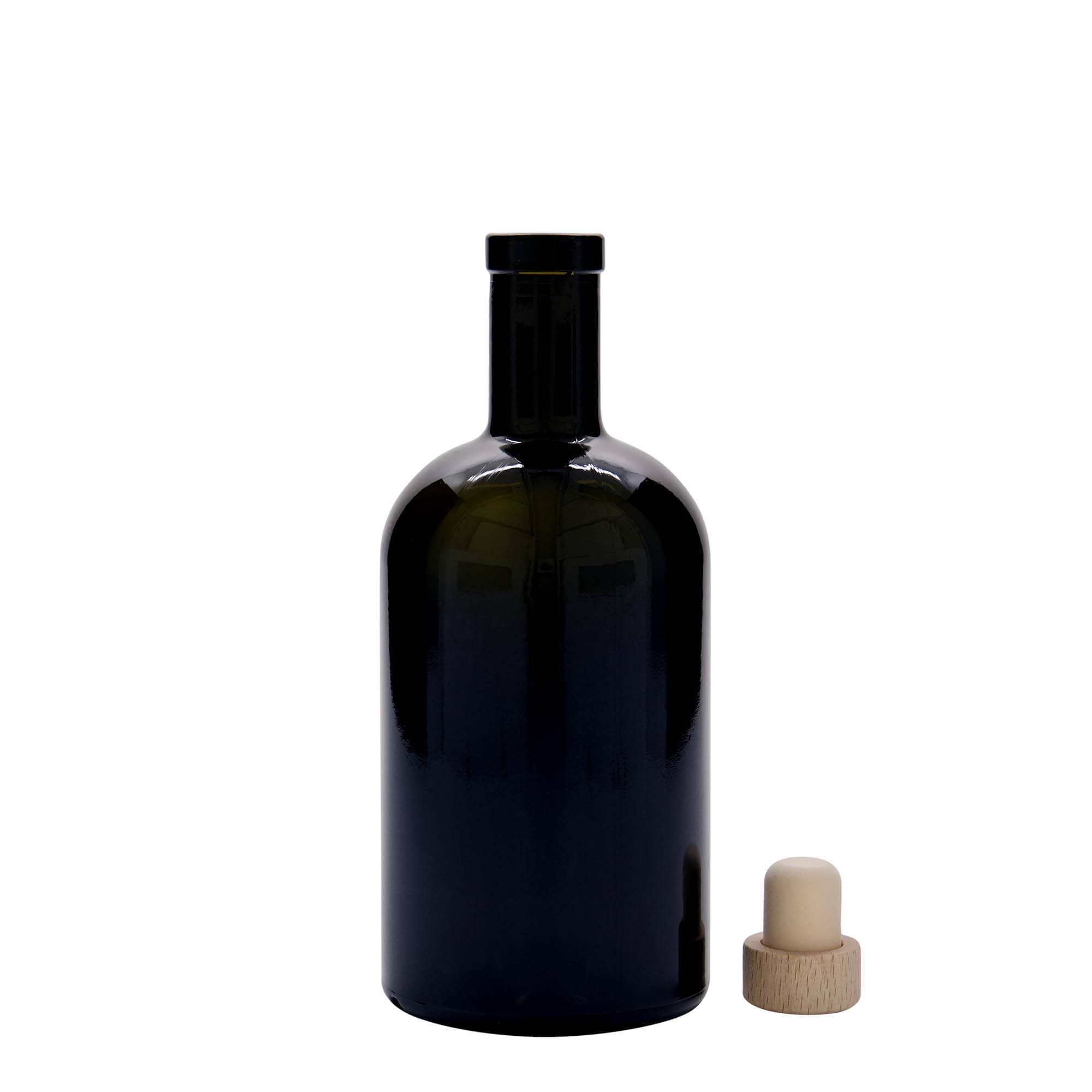 500 ml glassflaske 'Farmacia', antikkgrønn, åpning: kork